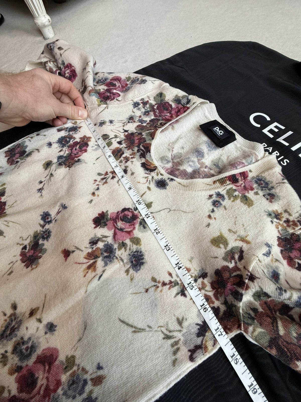 Dolce & Gabbana Dolce & Gabbana D&D floral cream sweater 46 y2k archive Size US S / EU 44-46 / 1 - 5 Thumbnail