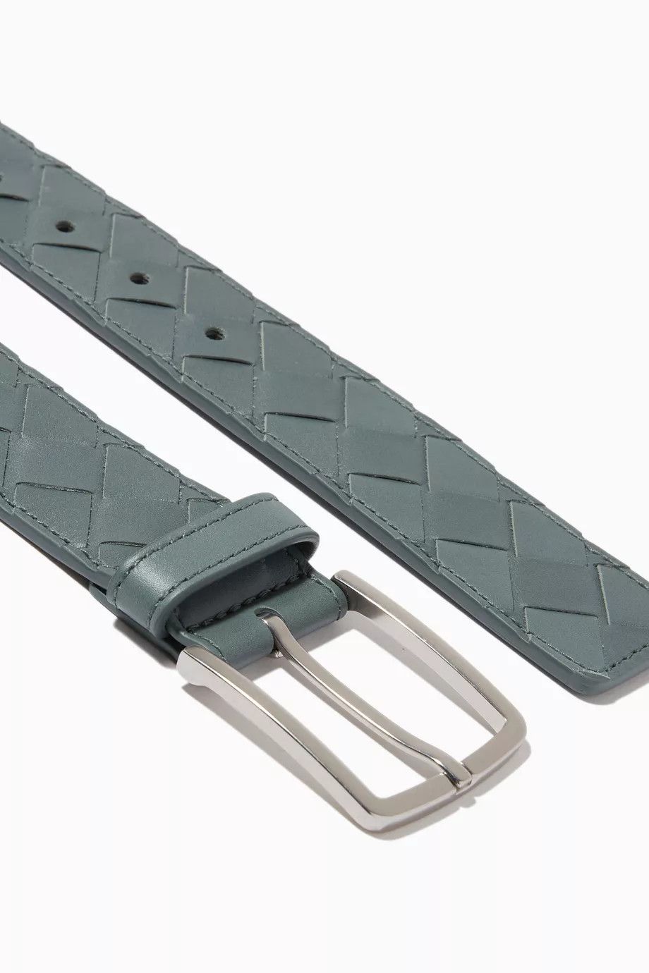 Bottega Veneta o1lf3ng10925 Size: 115 / Intrecciato Belt in Thunder Size 46 - 4 Thumbnail