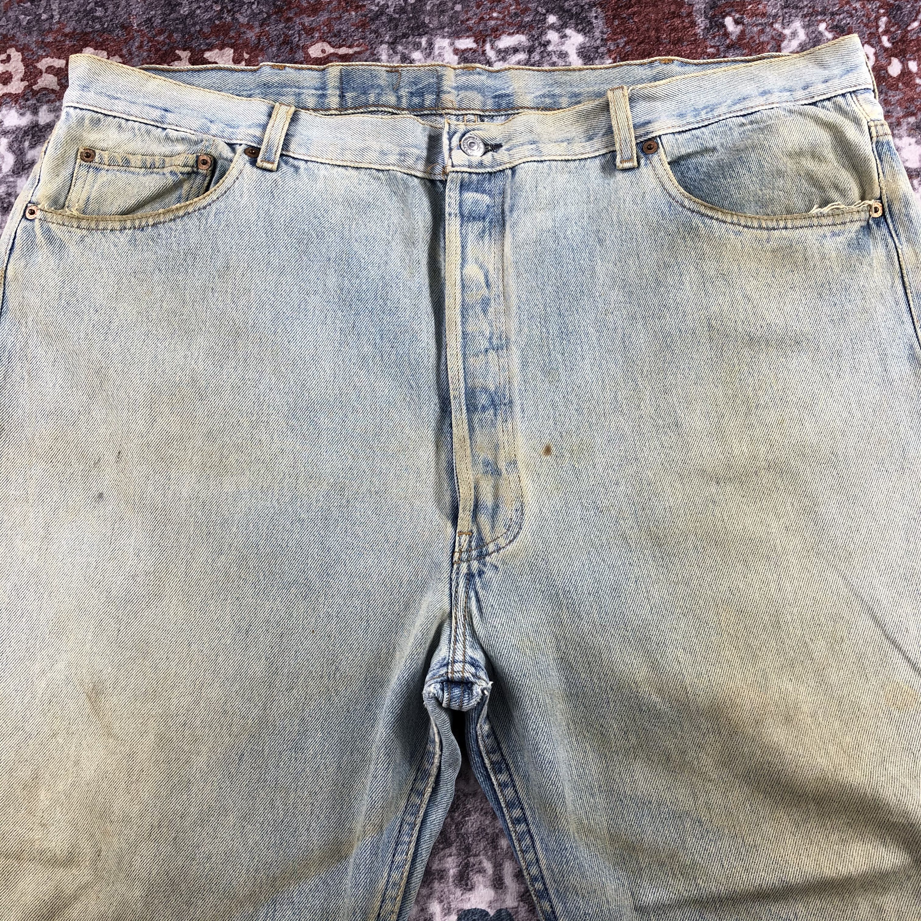 Levi's Vintage 90s Light Wash Levis 501 Jeans-JM2259 Size US 43 - 3 Thumbnail