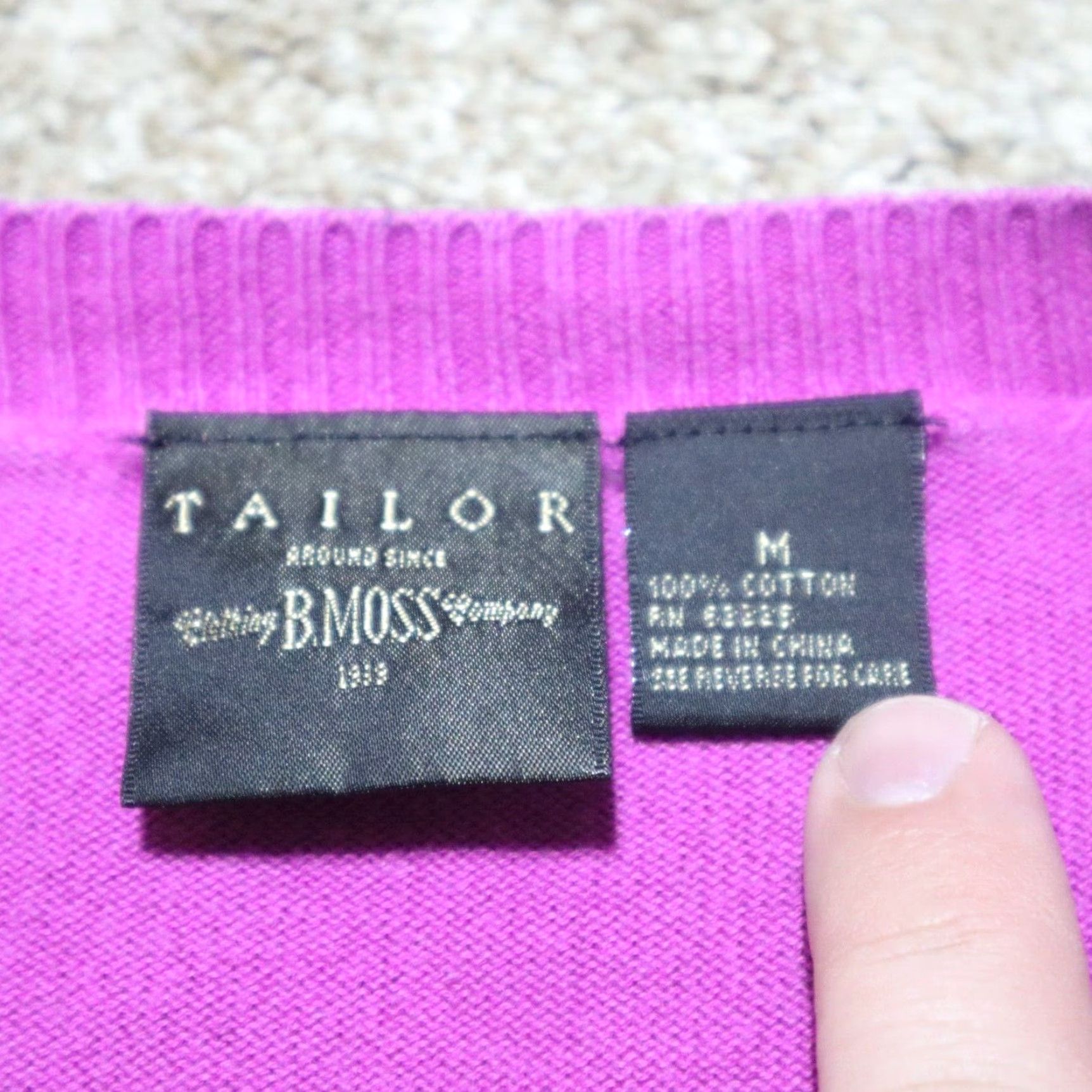 Vintage B. Moss Sweater Pullover Women's Purple V-Neck Casual Long Sleeve M Size M / US 6-8 / IT 42-44 - 3 Thumbnail
