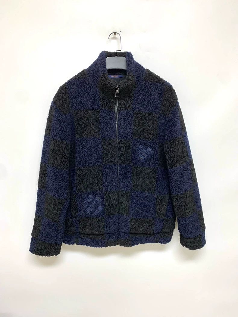 Louis Vuitton Louis Vuitton Blue and black checkerboard lambswool jacket Size US XL / EU 56 / 4 - 1 Thumbnail