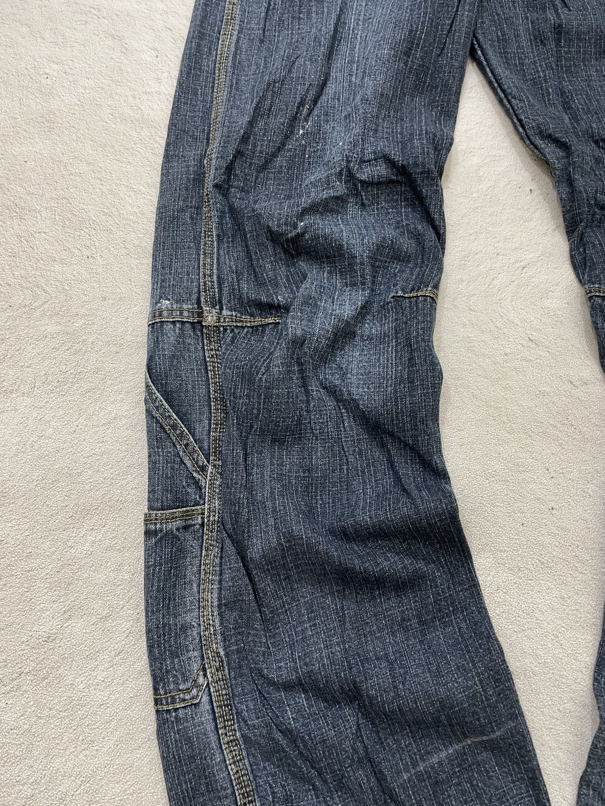 Japanese Brand 2000s Japan Raw Denim Carpenter Jeans Washed Y2K loose fit Size US 31 - 4 Thumbnail