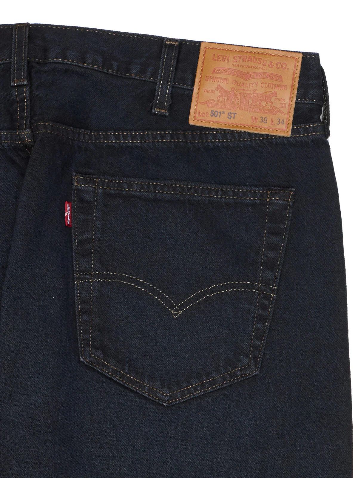 Levi's LEVI'S Premium 501 ST Black Denim Slim Taper Big E Jeans Size US 38 / EU 54 - 4 Thumbnail