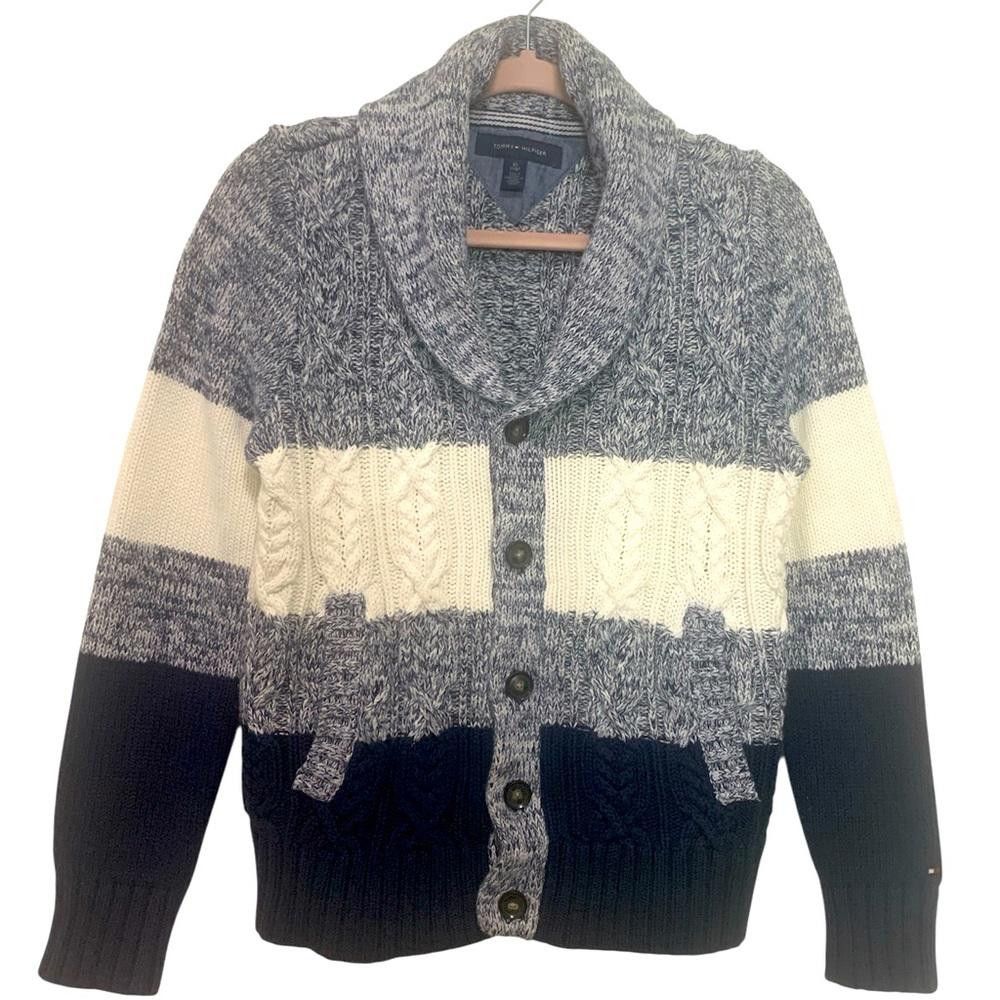 Tommy Hilfiger TOMMY HILFIGER Chunky Cotton XS Cardigan Button Down Warm Size US XS / EU 42 / 0 - 1 Thumbnail