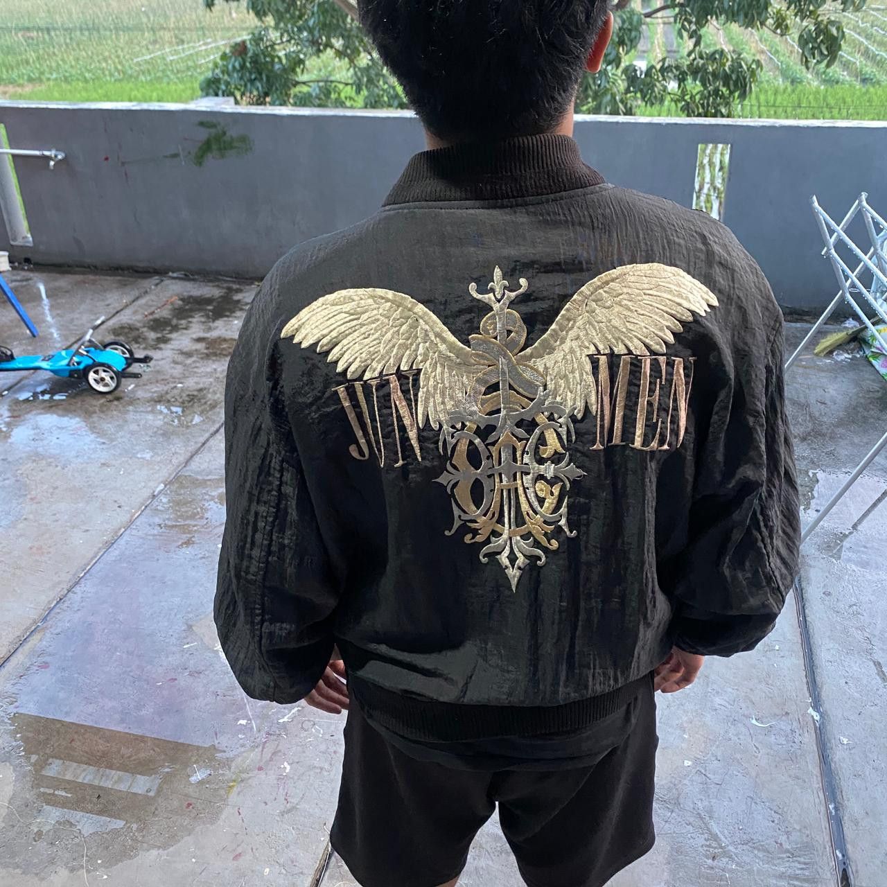 Japanese Brand Vintage Jun Men Bomber Reversible Embordiery Jacket Size US L / EU 52-54 / 3 - 9 Thumbnail