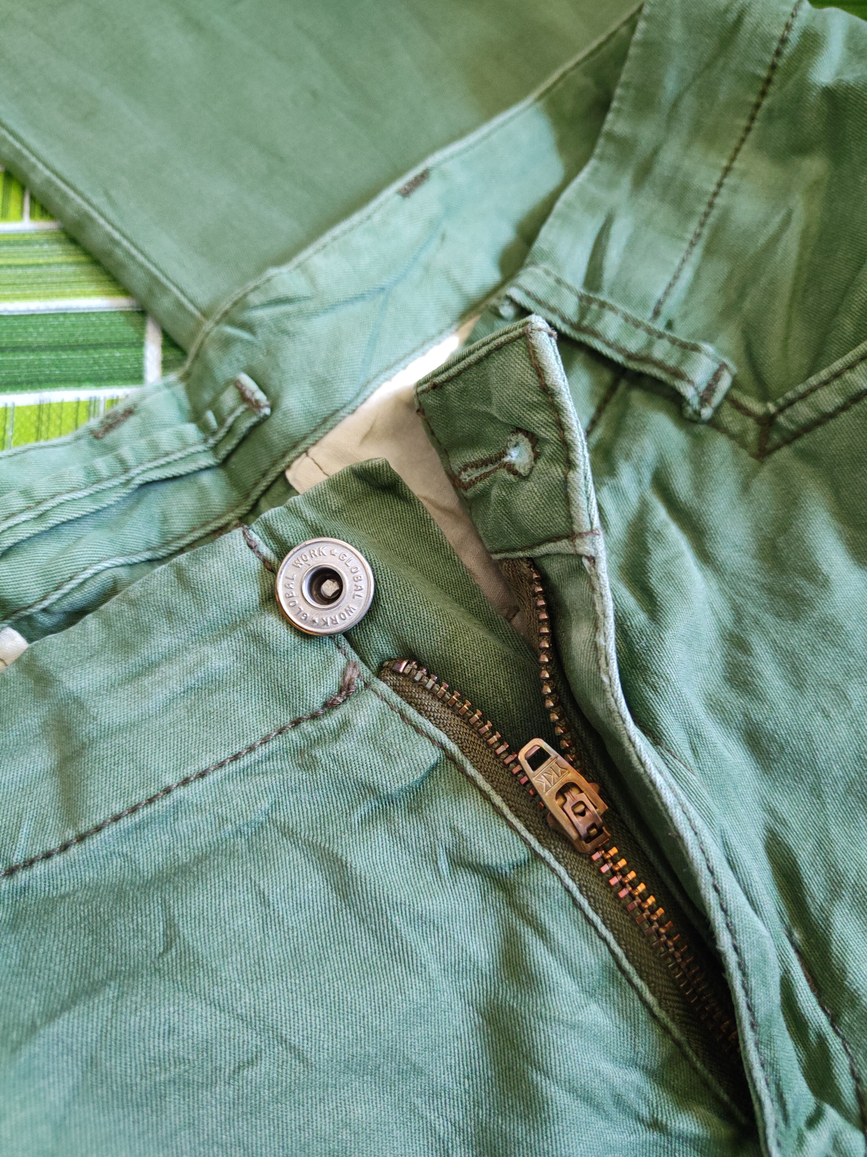 Global Work × Japanese Brand Global Work Green Multipocket Tactical Cargo Pants #S1415 Size US 31 - 12 Thumbnail