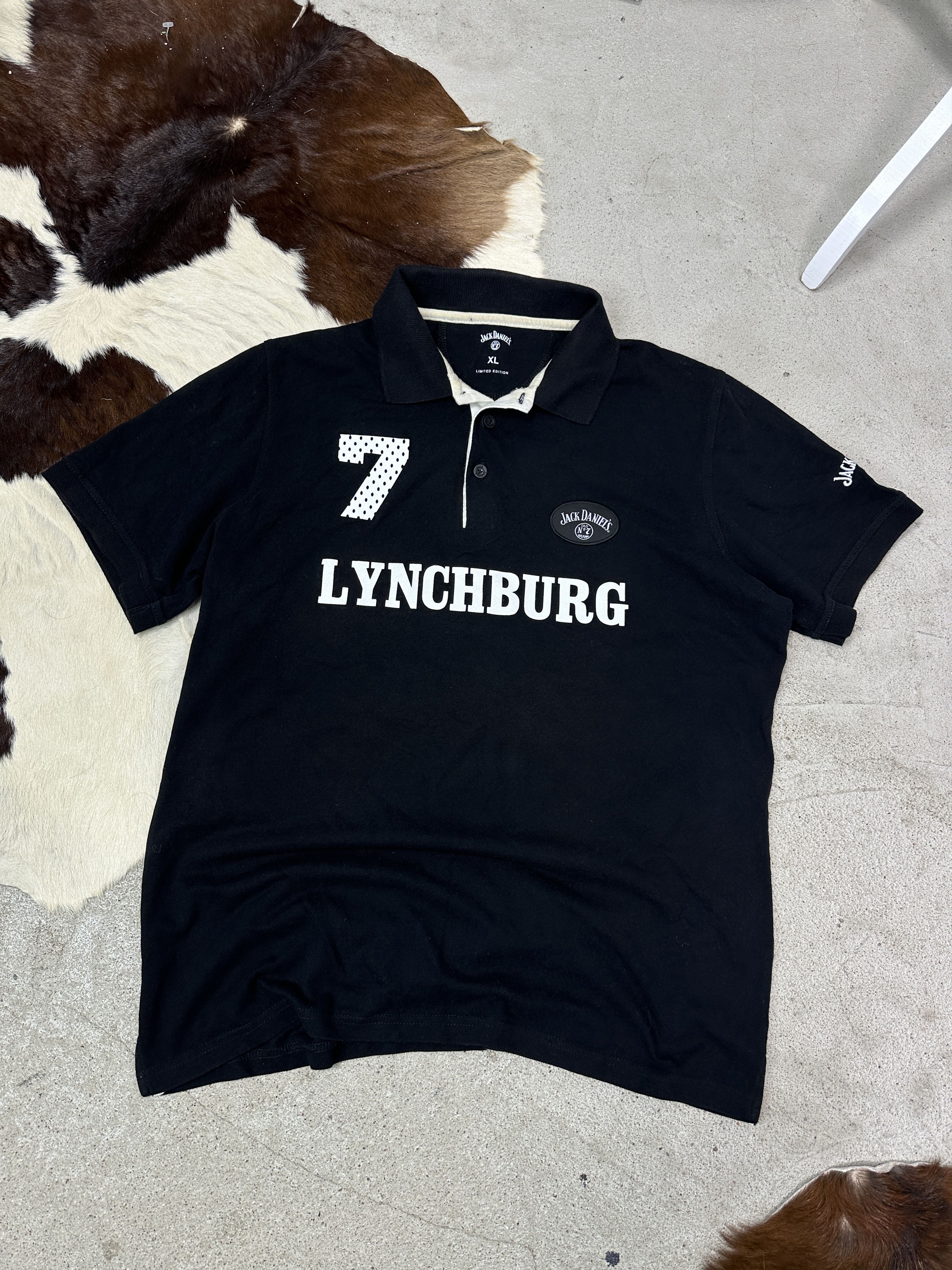 Vintage Vintage Streetwear Jack Daniels Lynchburg Polo T-shirt 00s Size US XL / EU 56 / 4 - 1 Thumbnail