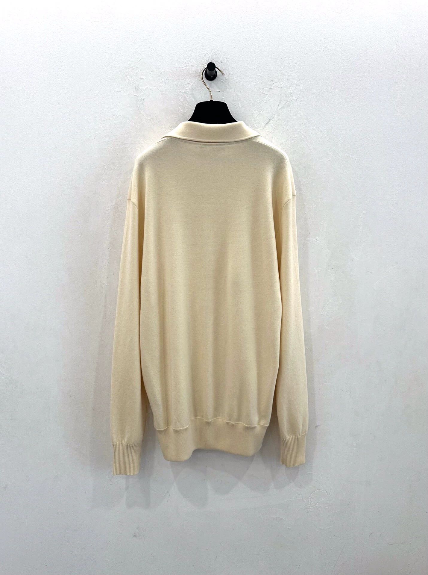 Loro Piana Loro Piana Men's Ivory Wool Polo-Neck Knit Sweater 52 Size US L / EU 52-54 / 3 - 2 Thumbnail