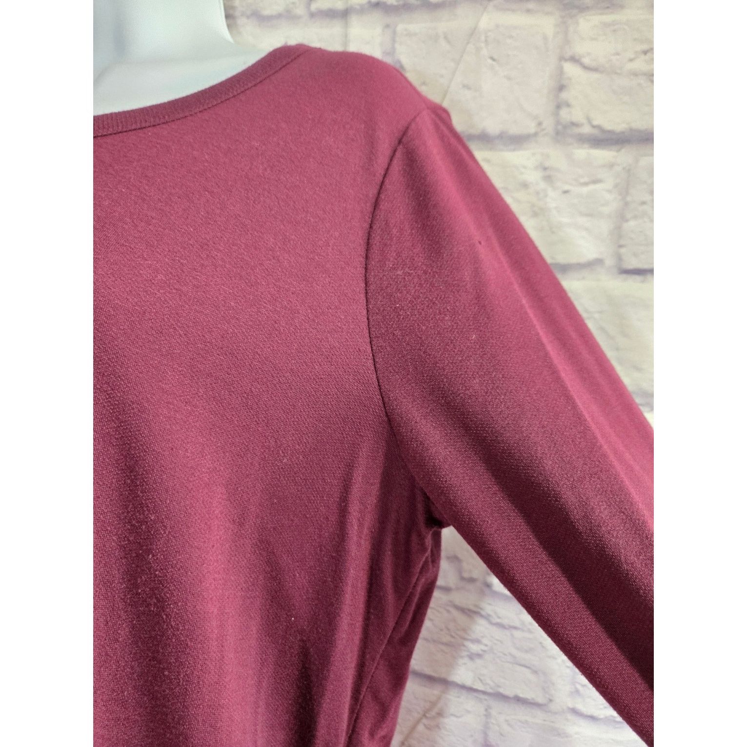 Other Simple Vera Vera Wang Burgundy Ruffled Hem Top Large Size L / US 10 / IT 46 - 3 Thumbnail