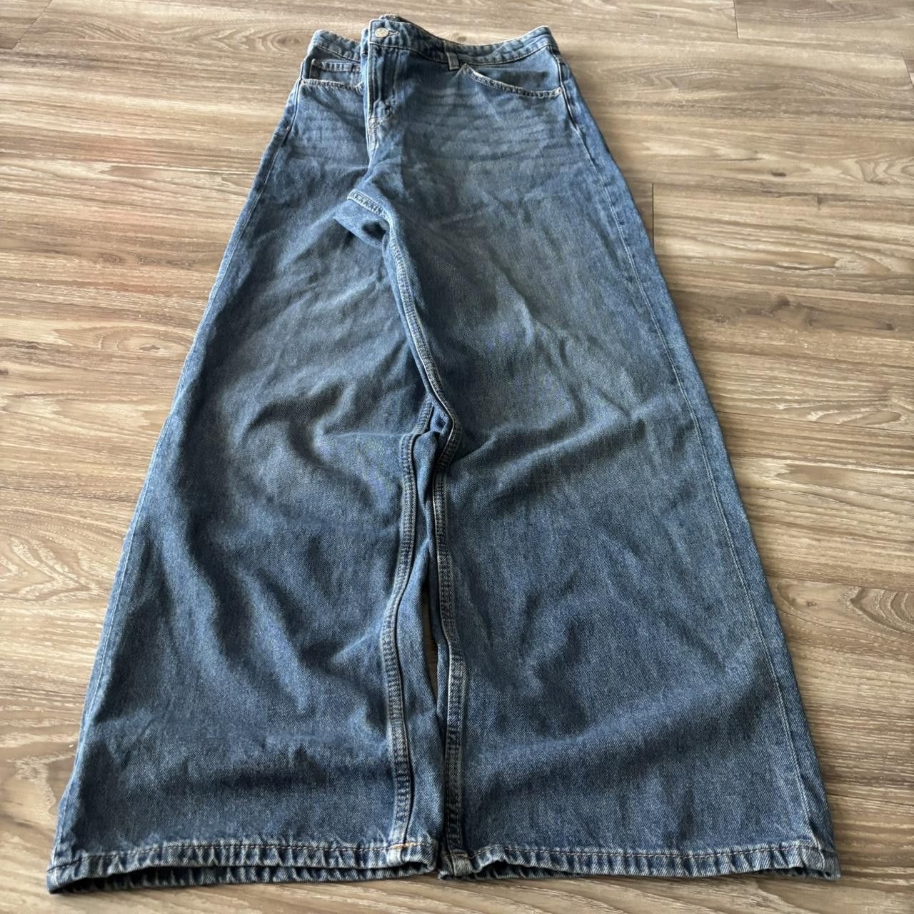 Japanese Brand Crazy Vintage Y2K/2000s Baggy Medium Wash Wide Leg Skater Style Denim Jeans! 38x32 Size US 38 / EU 54 - 3 Thumbnail
