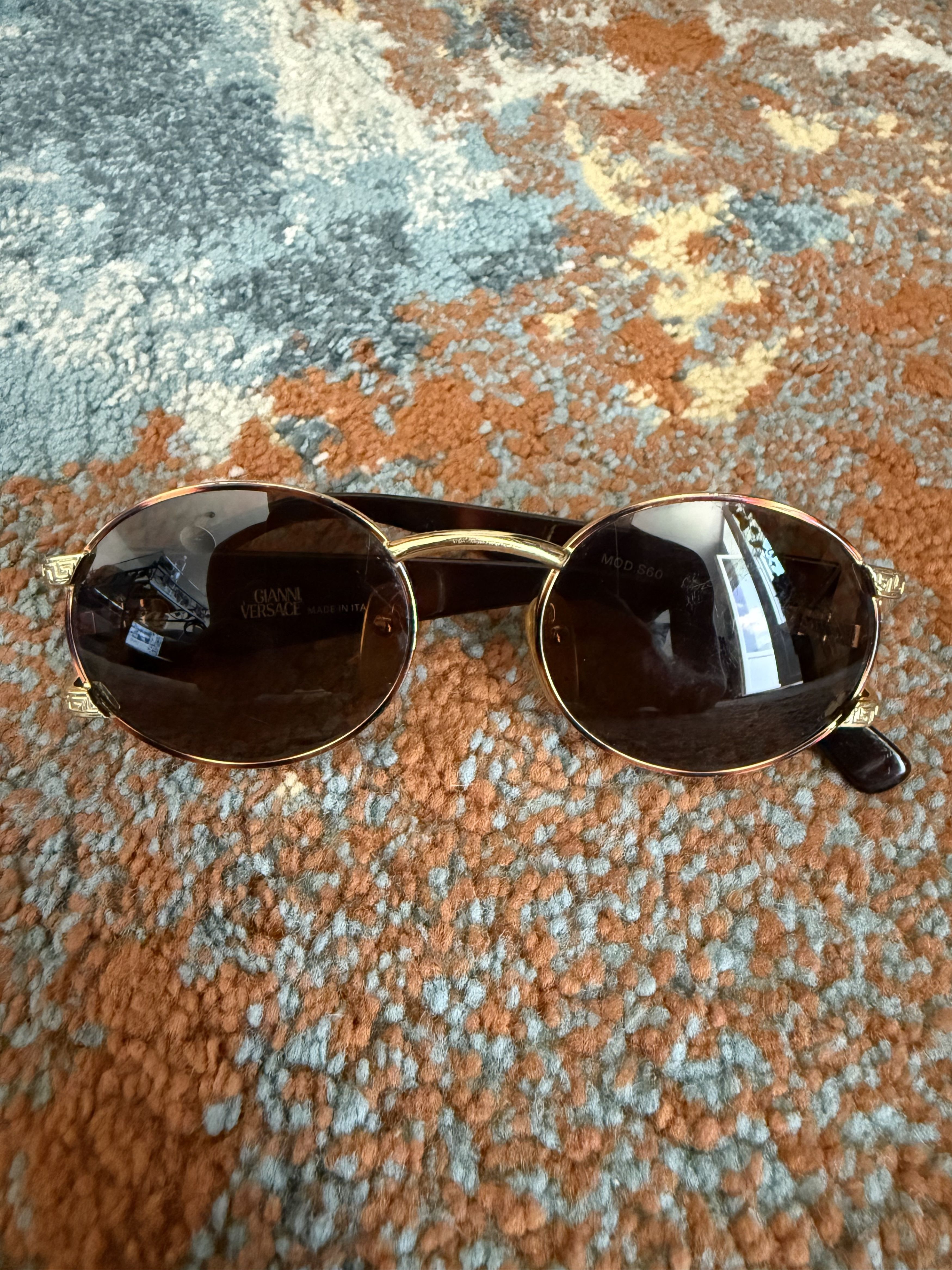 Versace Gianni Versace Mod S60 Vintage 90s Medusa Greek Key Size ONE SIZE - 1 Thumbnail