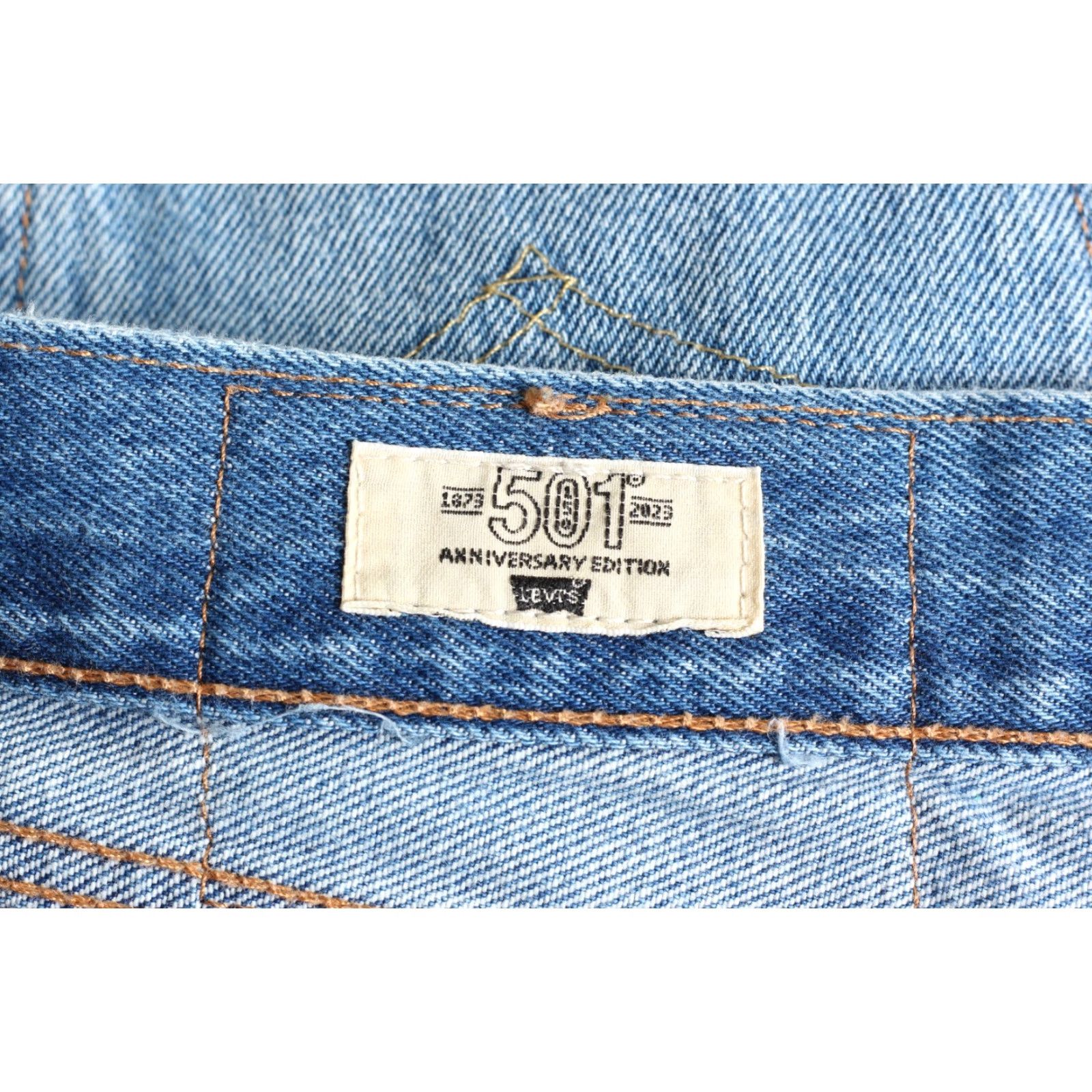 Levi's VINTAGE Levi's 501 Jeans Men 34x28 Distressed Raw Hem 150th Anniversary Edition Denim Blue 5-Pocket Straight Waist 34 Inseam L28 DZ7361 Mens Size US 34 / EU 50 - 6 Thumbnail