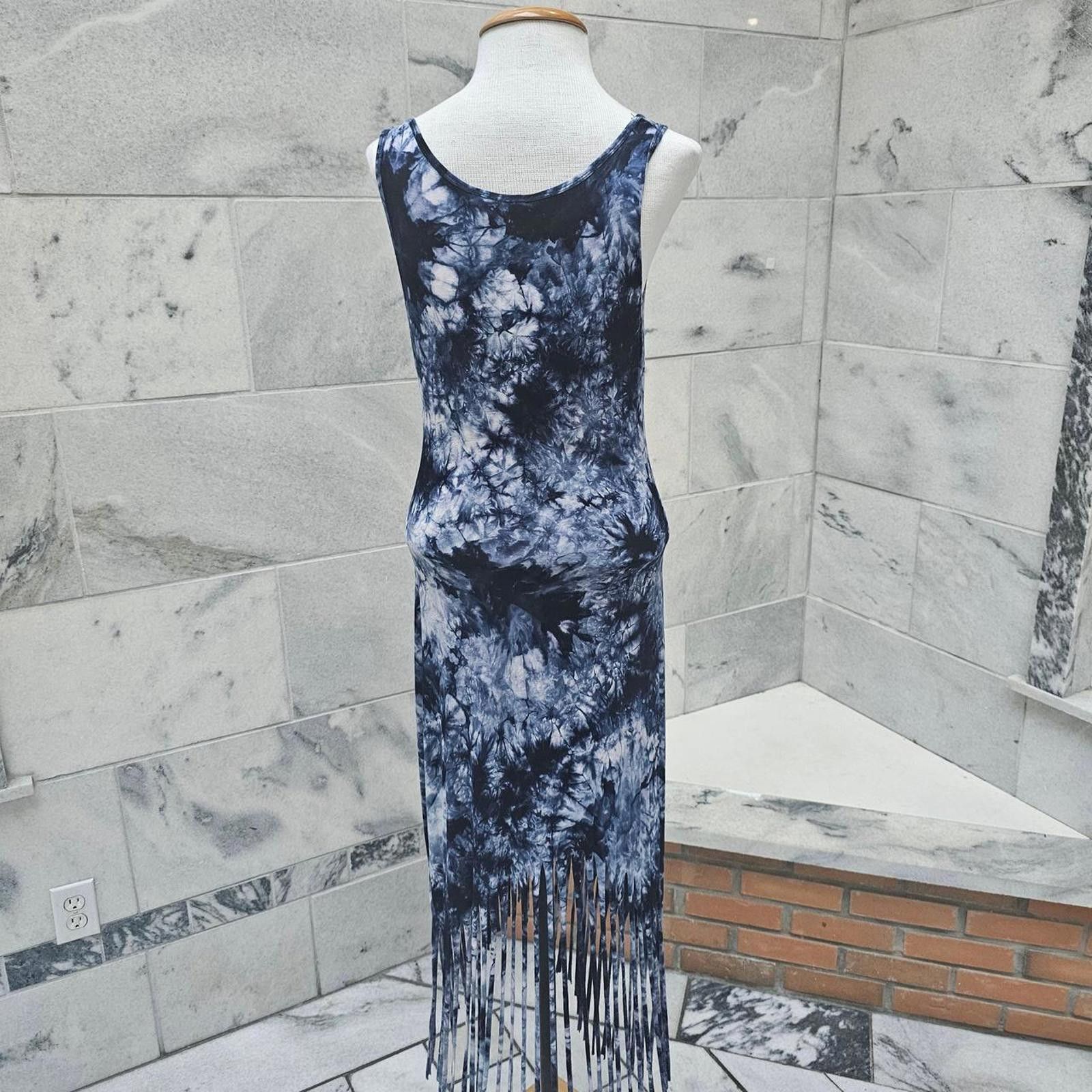 Other Women's White and Blue Tie-Dye Dress Size M / US 6-8 / IT 42-44 - 4 Thumbnail