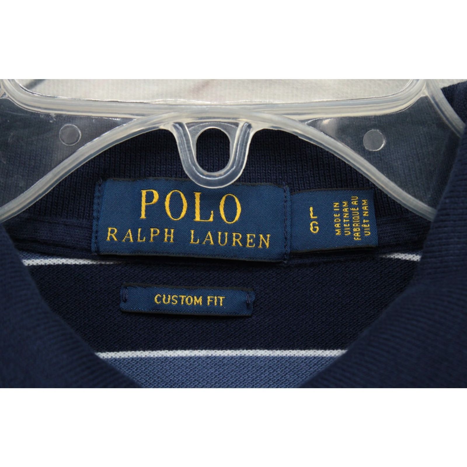 Polo Ralph Lauren Polo Ralph Lauren Shirt Mens Large Classic Fit Blue Striped Logo Rugby Long Tail Size US L / EU 52-54 / 3 - 5 Thumbnail