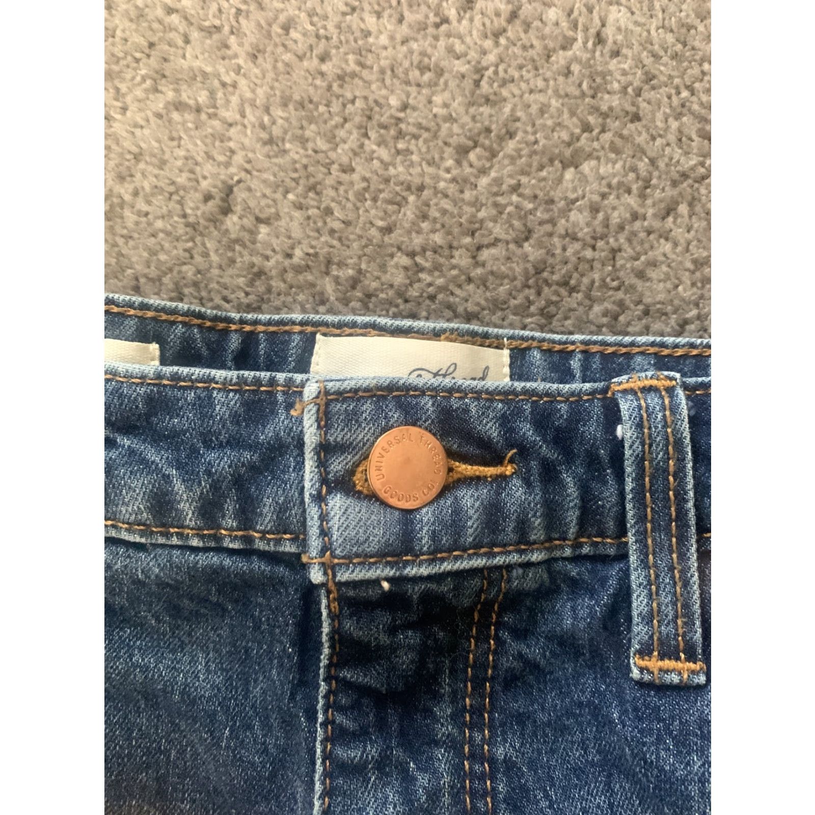 Vintage VINTAGE Universal Thread Mini Cutoff Shorts Womens 4/27r Medium Wash Denim Blue Beige Fringe Button Zipper Pockets Modern 90s Beach Size 27" / US 4 / IT 40 - 2 Thumbnail