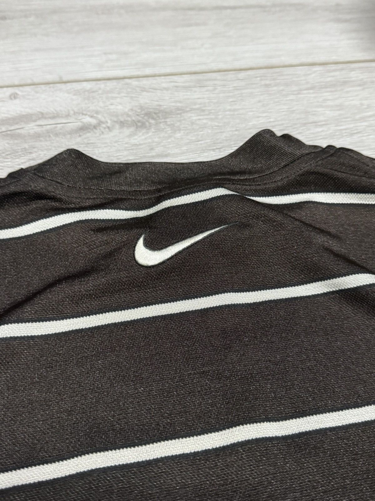 Nike Nike vintage striped 90s vintage big swoosh tee shirt Size US S / EU 44-46 / 1 - 9 Thumbnail