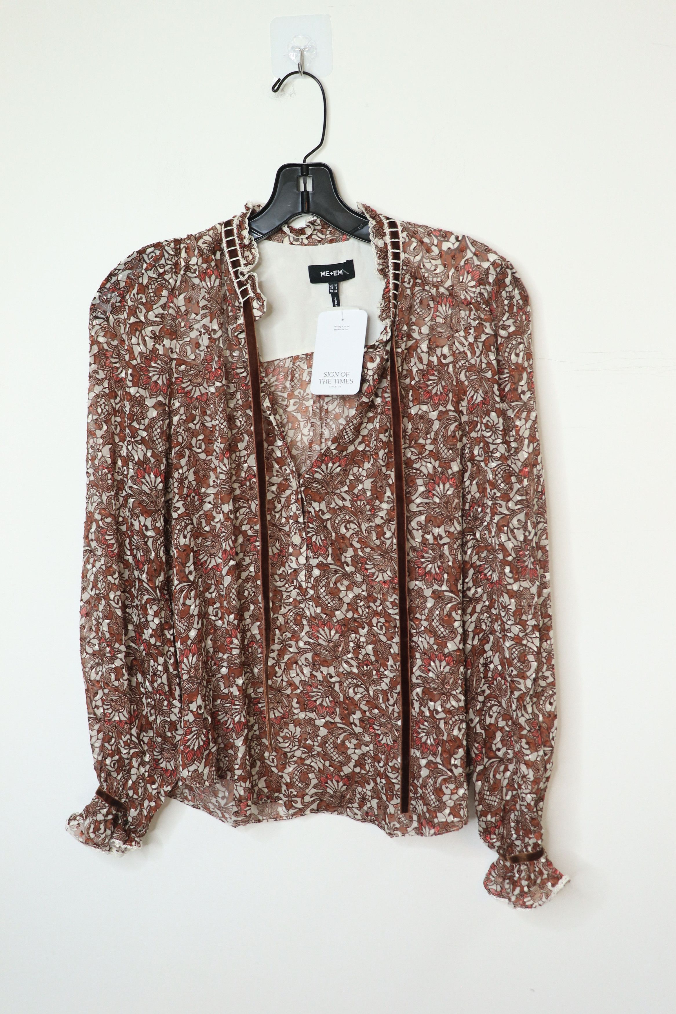 ME+EM Brown paisley print silk blouse - UK 10 Size M / US 6-8 / IT 42-44 - 1 Thumbnail