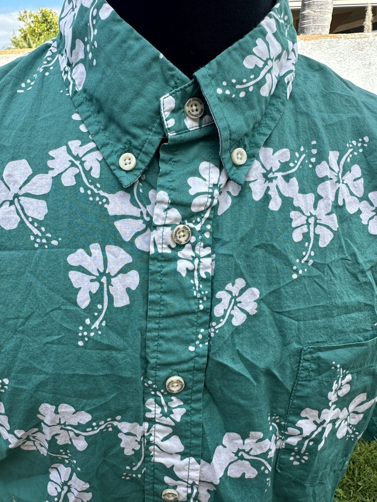 Reyn Spooner PreOwned Reyn Spooner Green/White Hawaiian Floral Men's XL Size US XL / EU 56 / 4 - 3 Thumbnail