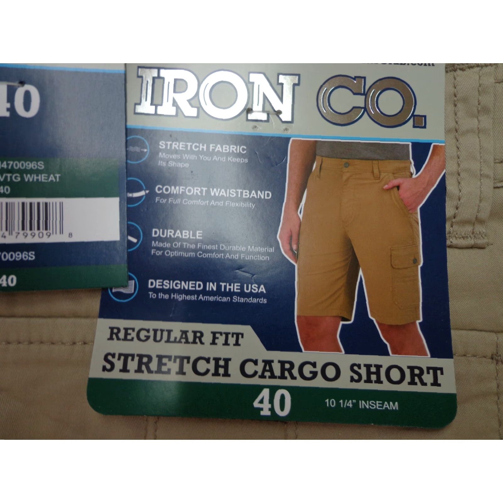 CO VINTAGE Iron Co Cargo Shorts Regular Fit Cotton Blend Stretch Beige Size 40 Mens Shorts Size US 40 / EU 56 - 4 Thumbnail