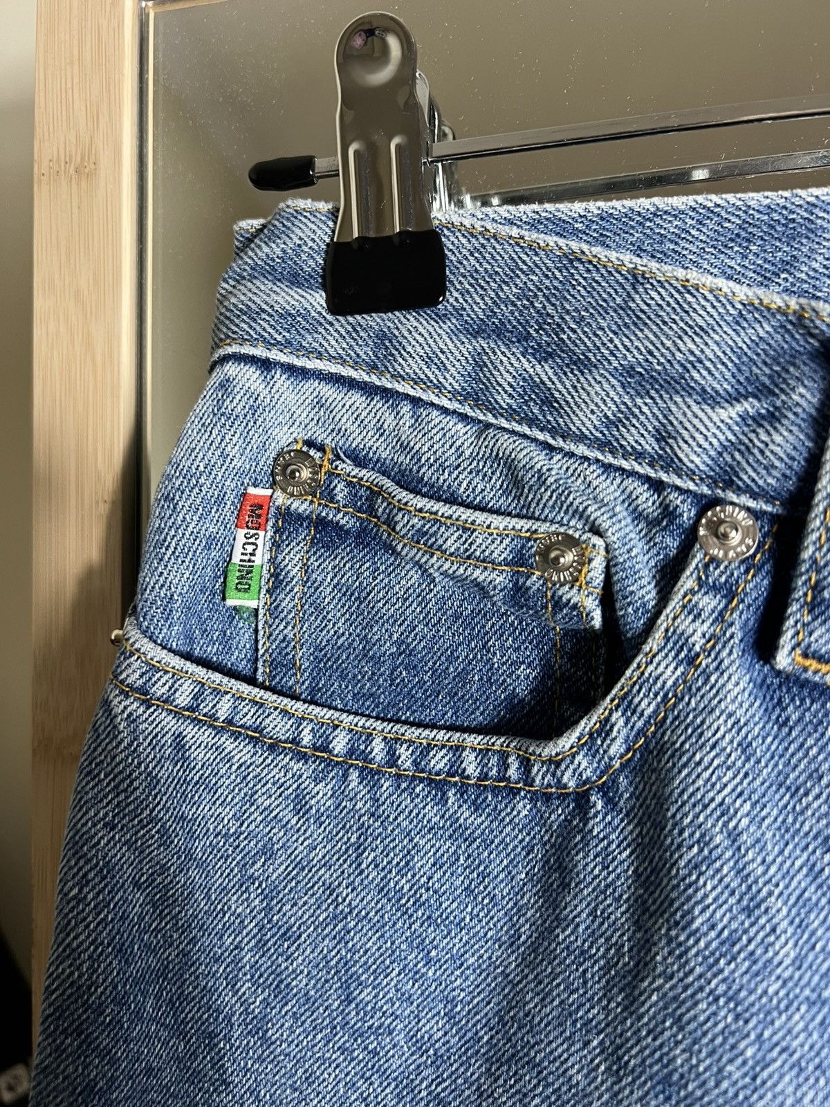 Moschino 🇮🇹90’s Vintage Moschino Metal Peace Relaxed Mom Jeans Size 29 Size 29" - 9 Thumbnail