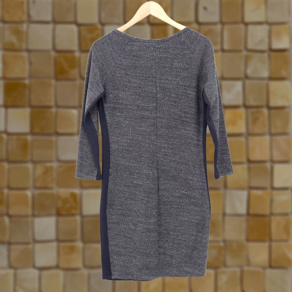 Marine Layer Marine Layer Dress 3/4 Sleeve Women's L Gray Cotton Blend Knit Pencil Sheath Casual Size L / US 10 / IT 46 - 1 Thumbnail