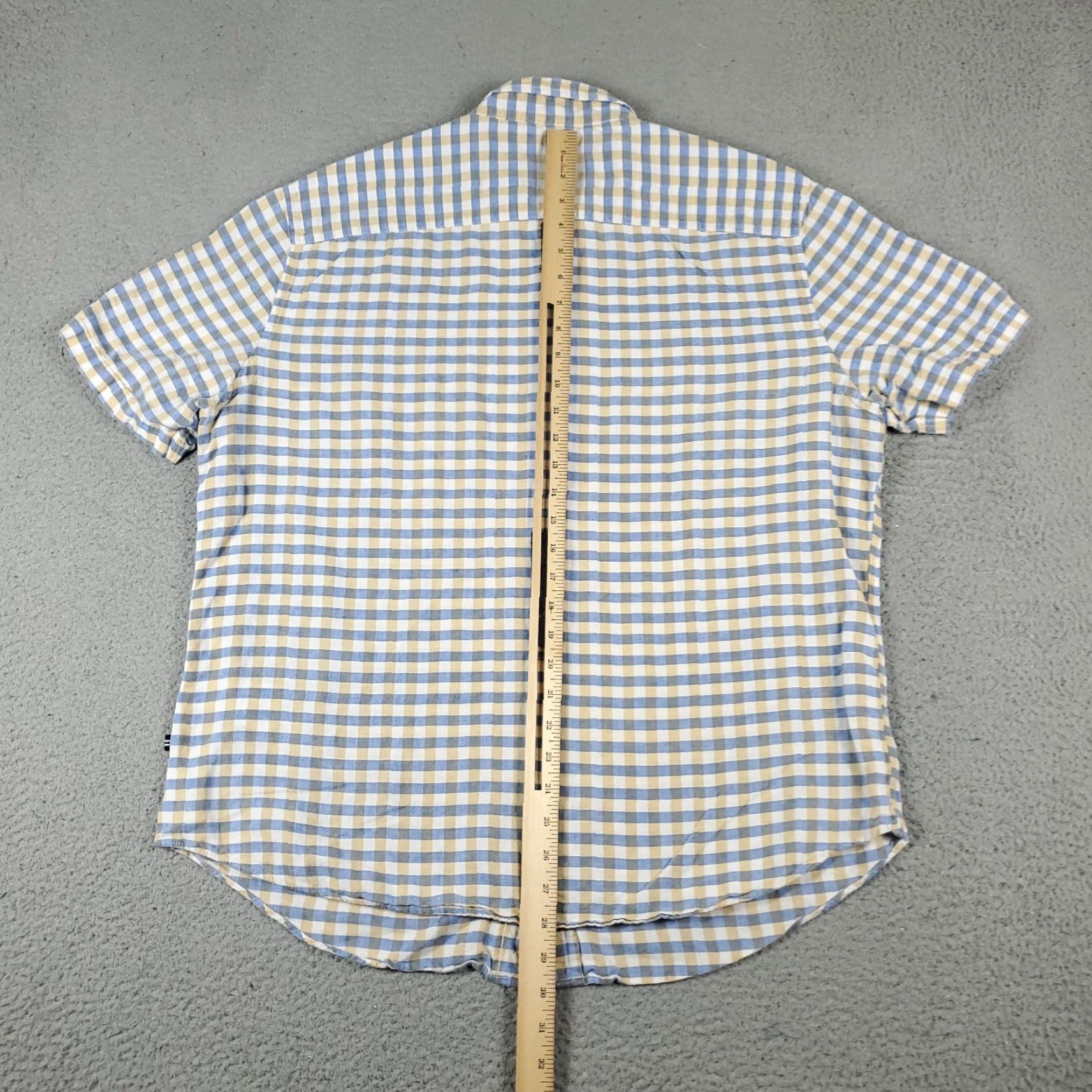 Nautica Nautica Shirt Mens XL Blue Beige Plaid Button-Up Short Sleeve Classic Casual Shirt Mens XL Blue Beige Plaid Size US XL / EU 56 / 4 - 4 Thumbnail