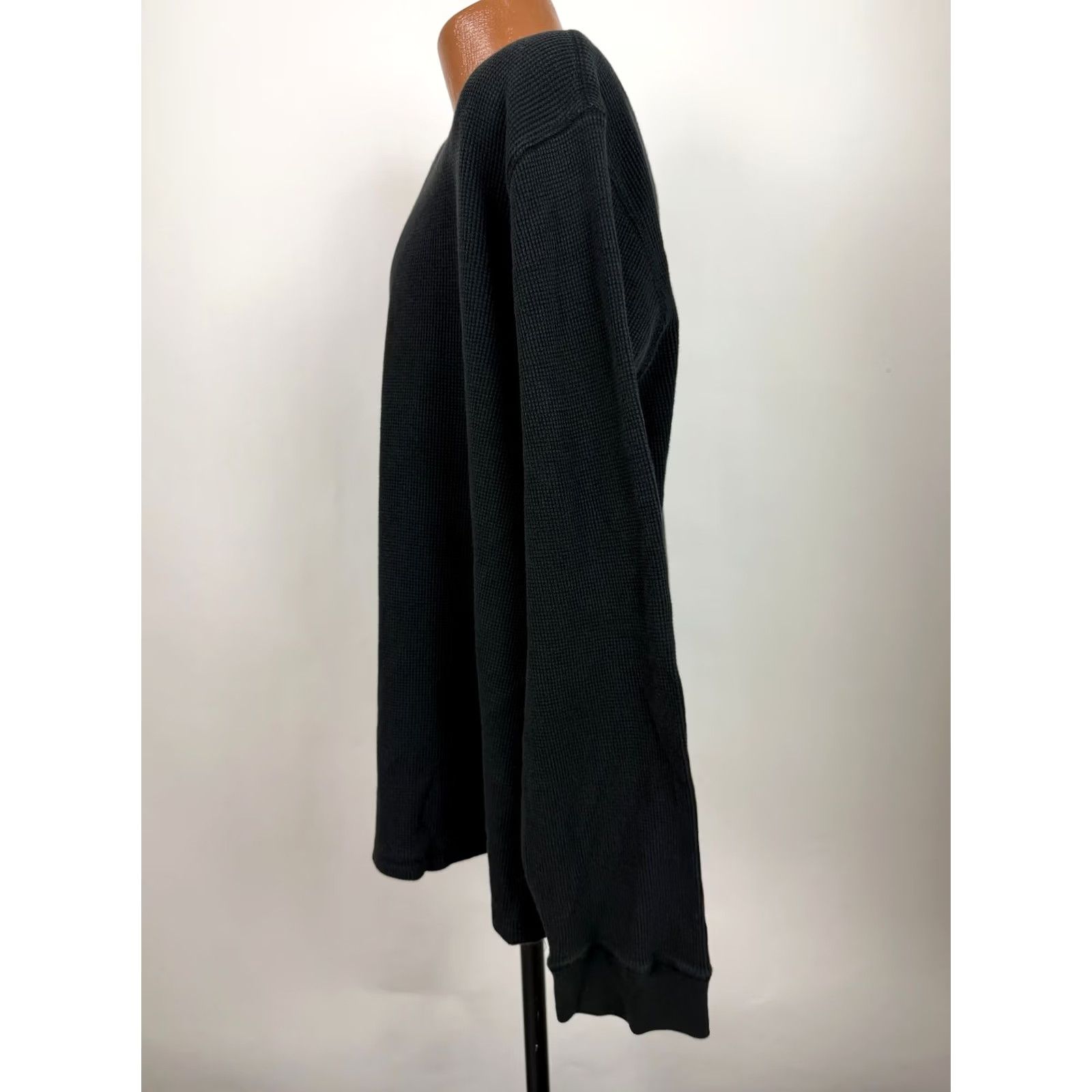 Merona VINTAGE Merona Shirt Men XL Boxy Fit Thermal Outdoors Midweight Cotton Waffle-Knit Y2K Black Size US XL / EU 56 / 4 - 4 Thumbnail