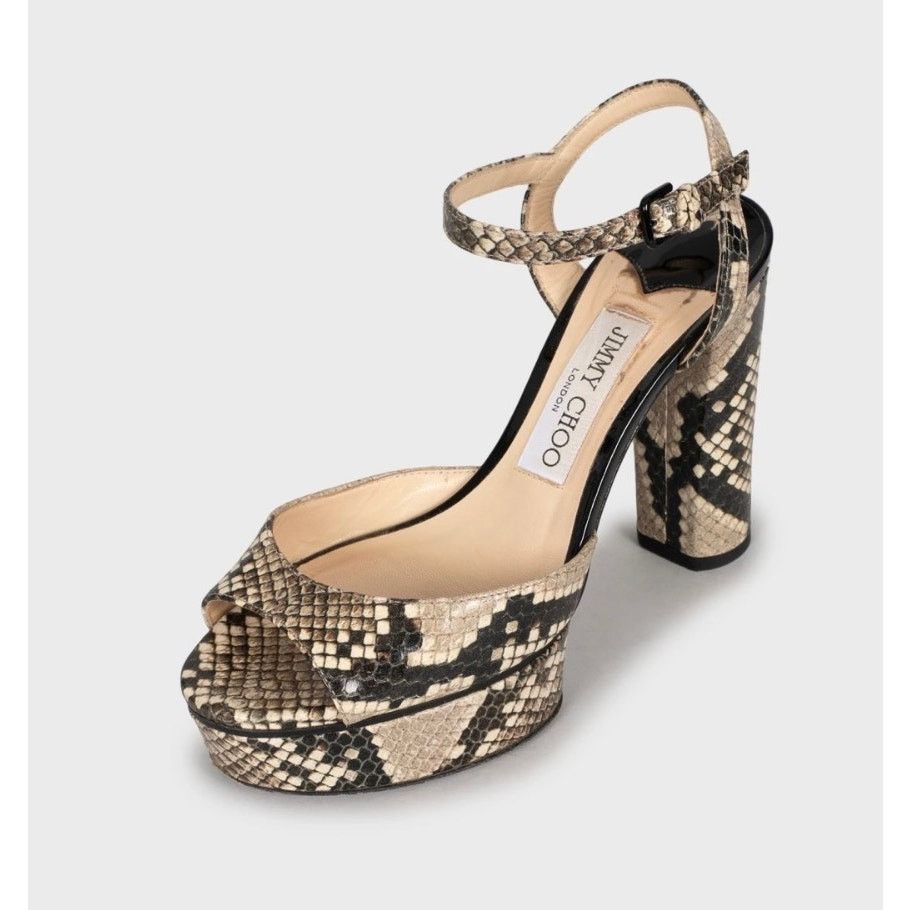 Jimmy Choo Jimmy Choo Animal Print Leather Block Heel Sandals 36 Size US 6 / IT 36 - 5 Thumbnail