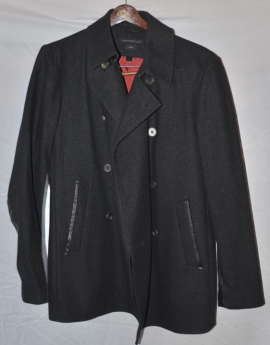 John Varvatos John Varvatos Luxe Peacoat Leather Trim Black Small Size US S / EU 44-46 / 1 - 1 Thumbnail
