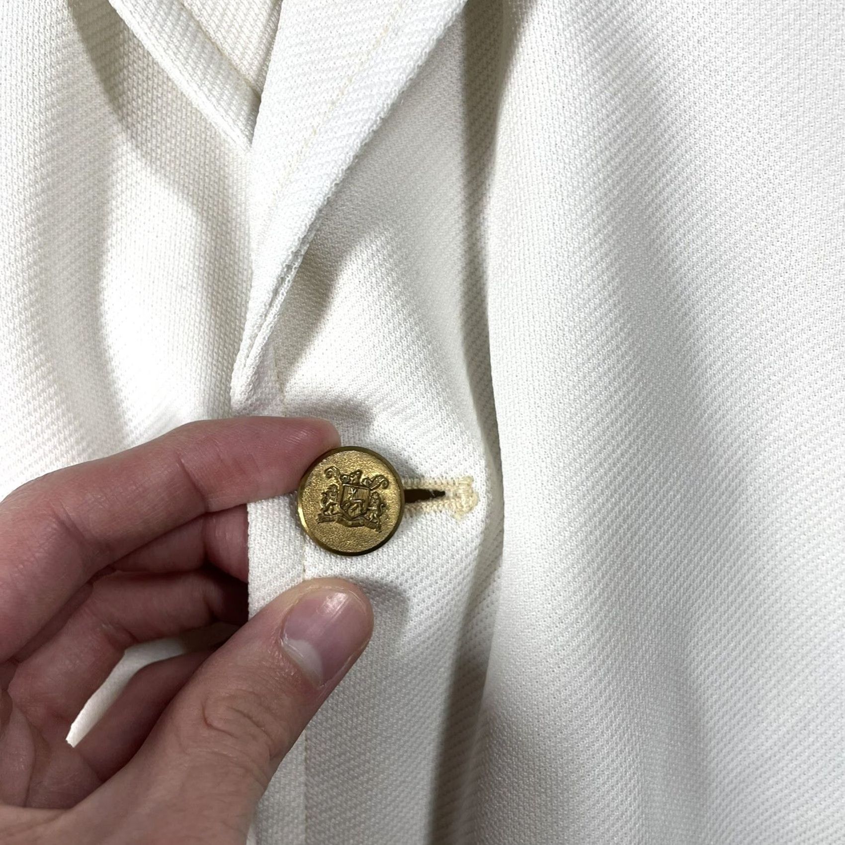Izod VINTAGE IZOD Blazer Jacket Sport Coat White 60s 70s Size 38 Mens Womens Tennis Golf Preppy Mod GoGo Size 38R - 4 Thumbnail