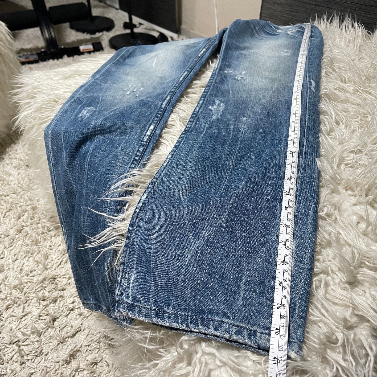Hysteric Glamour Vintage Japanese Brand Faded Clawmark Low Rise Denim Jeans Size 30" / US 8 / IT 44 - 9 Thumbnail