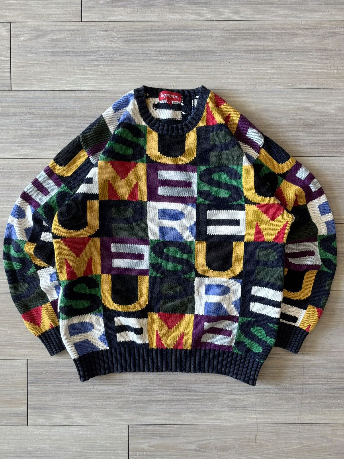 Supreme Supreme FW18 Big Letters Multicolored Sweater Size US M / EU 48-50 / 2 - 1 Thumbnail