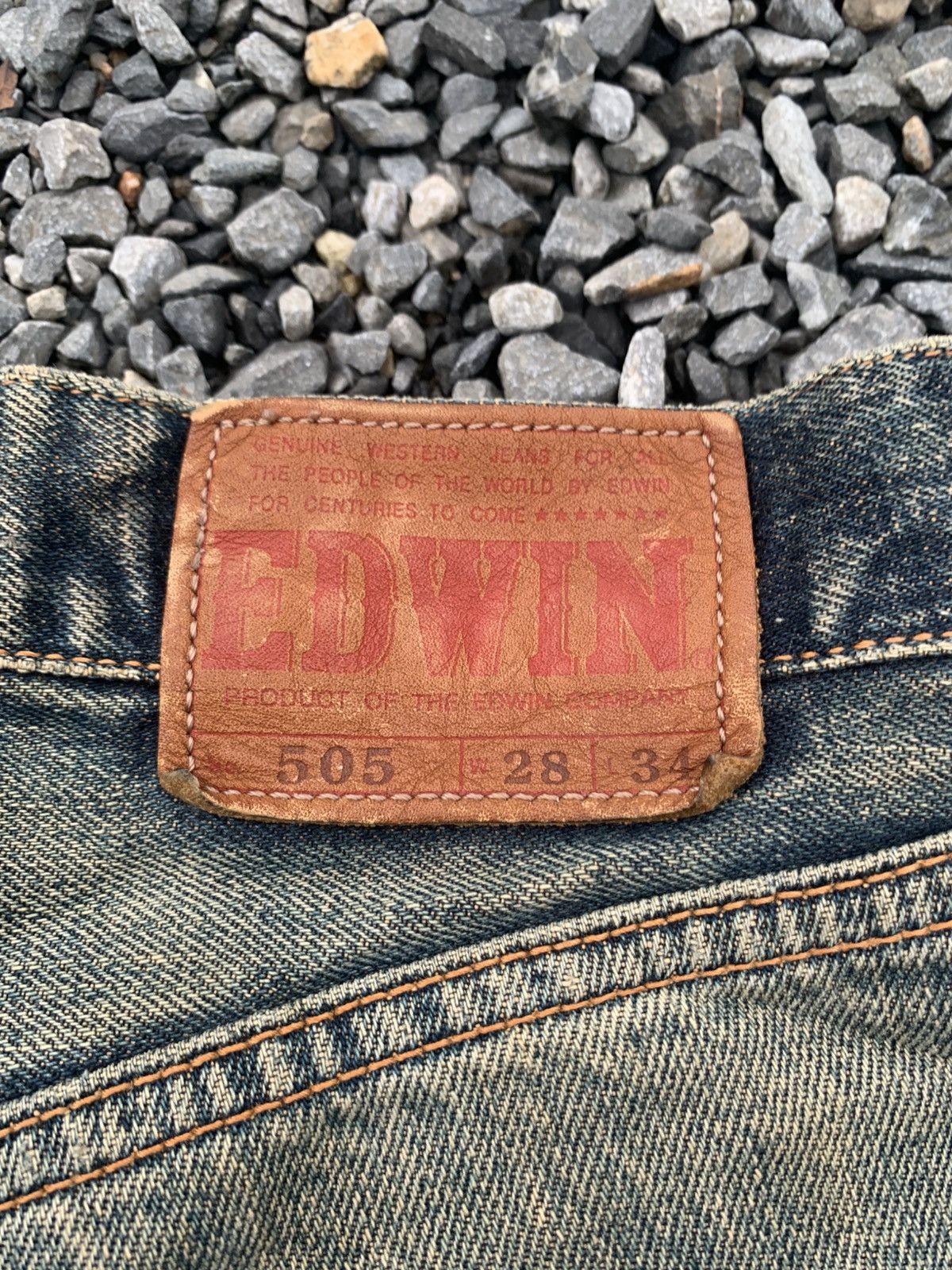 Edwin VINTAGE EDWIN 505 SELVEDGE BAGGY RUSTY DISTRESSED DENIM Size US 28 / EU 44 - 8 Thumbnail
