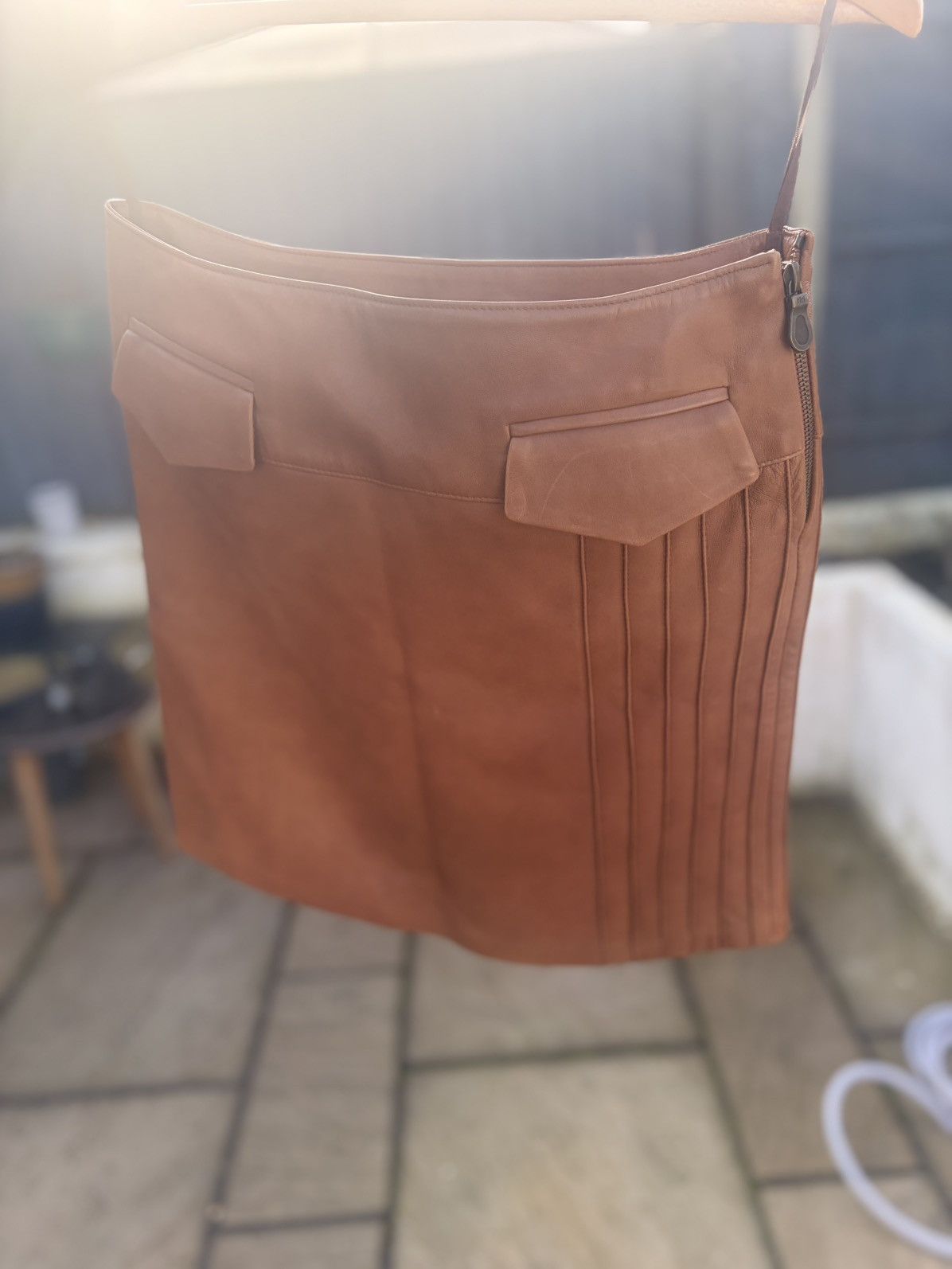 Vintage REAL LEATHER VINTAGE MINI SKIRT – UK 10 – MADE IN UK Size 28" / US 6 / IT 42 - 7 Thumbnail