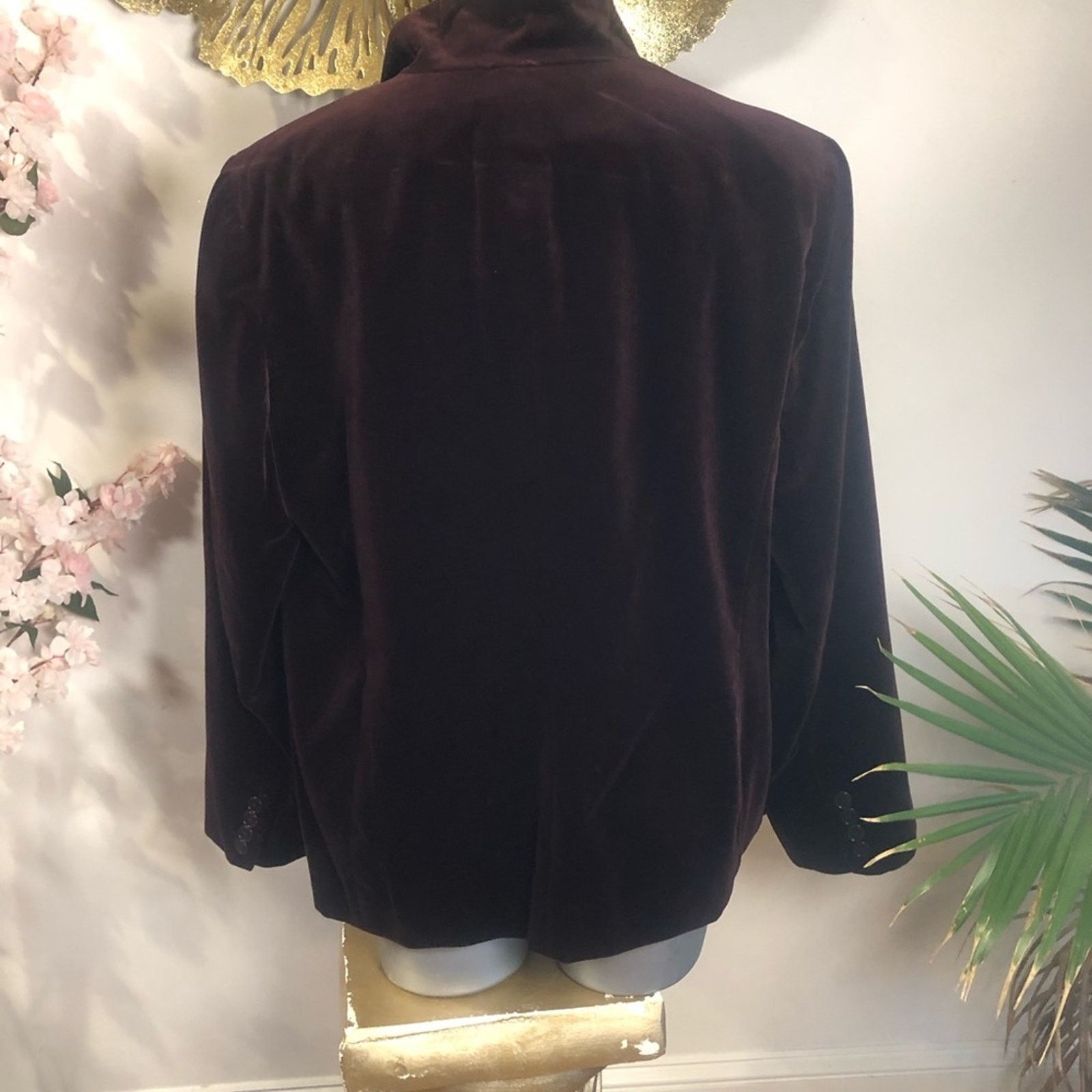 Polo Ralph Lauren Velvet blazer Jacket. Button down high neck. Size XL / US 12-14 / IT 48-50 - 8 Thumbnail