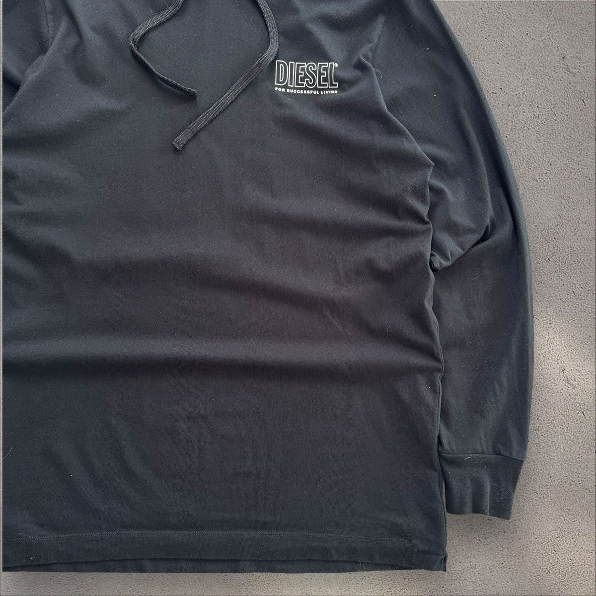 Diesel × Vintage DIESEL Y2K BLACK LONG HOODIE Size M / US 6-8 / IT 42-44 - 8 Thumbnail