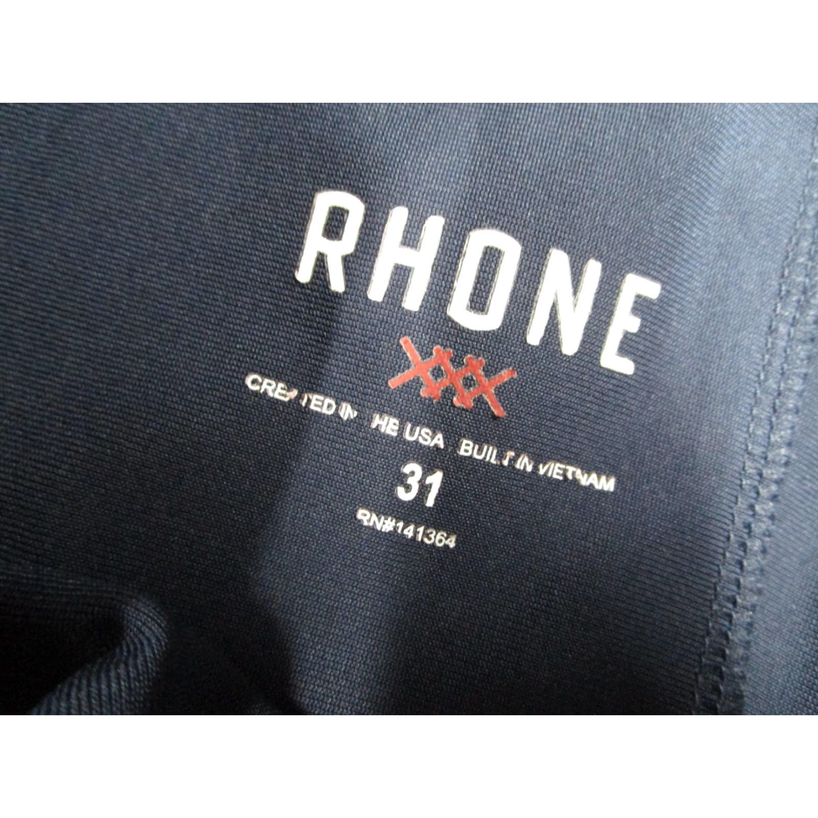 Rhone Rhone Mens Pants 31 Blue Chino Stretch Polyester 100020 Dress Commuter Golf Pocket 5-Pocket Inseam 31 Front Flat Front Straight Regular Size Type Mens Size US 31 - 3 Thumbnail