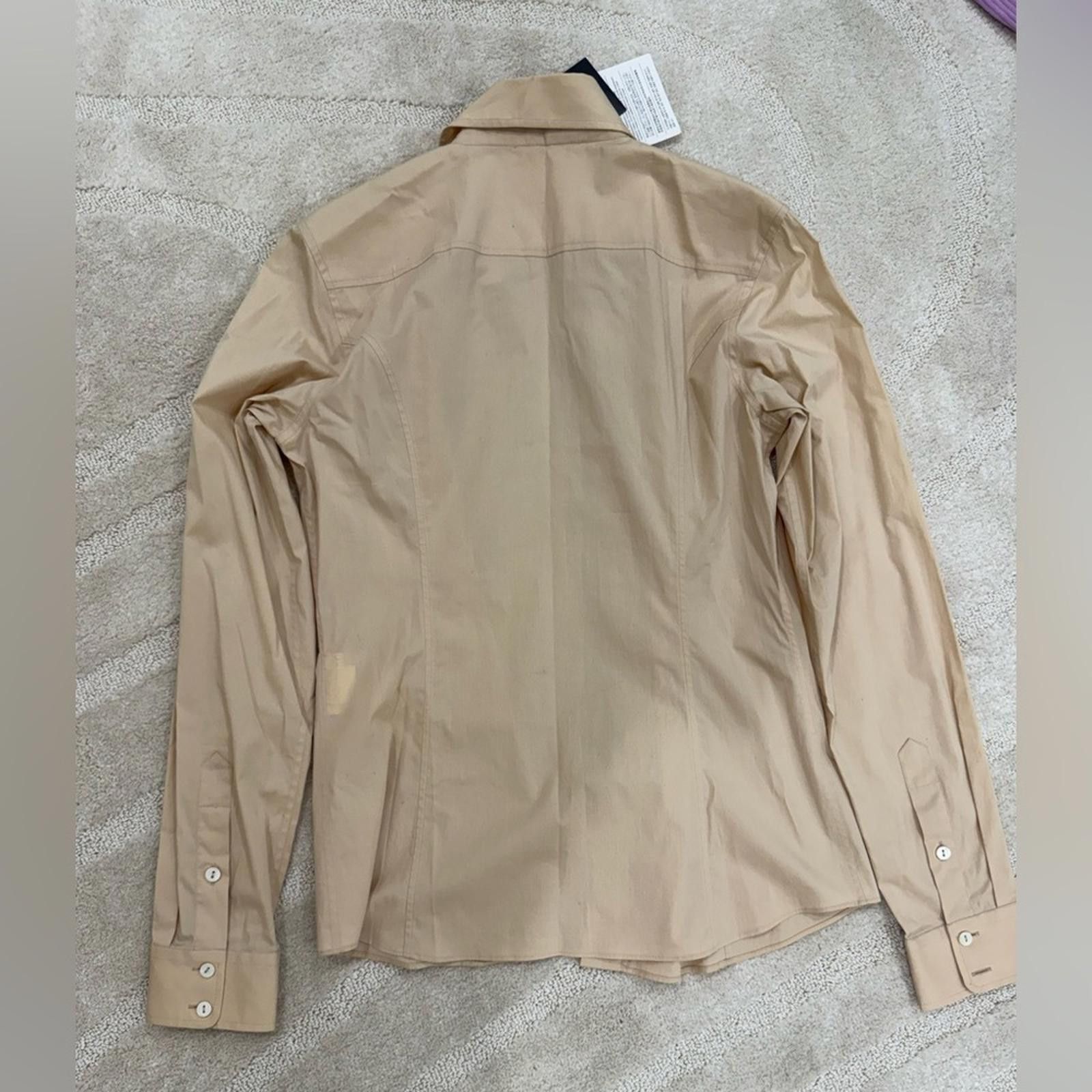Dolce & Gabbana Dolce & Gabbana Tan Long Sleeve Shirt Size M / US 6-8 / IT 42-44 - 4 Thumbnail