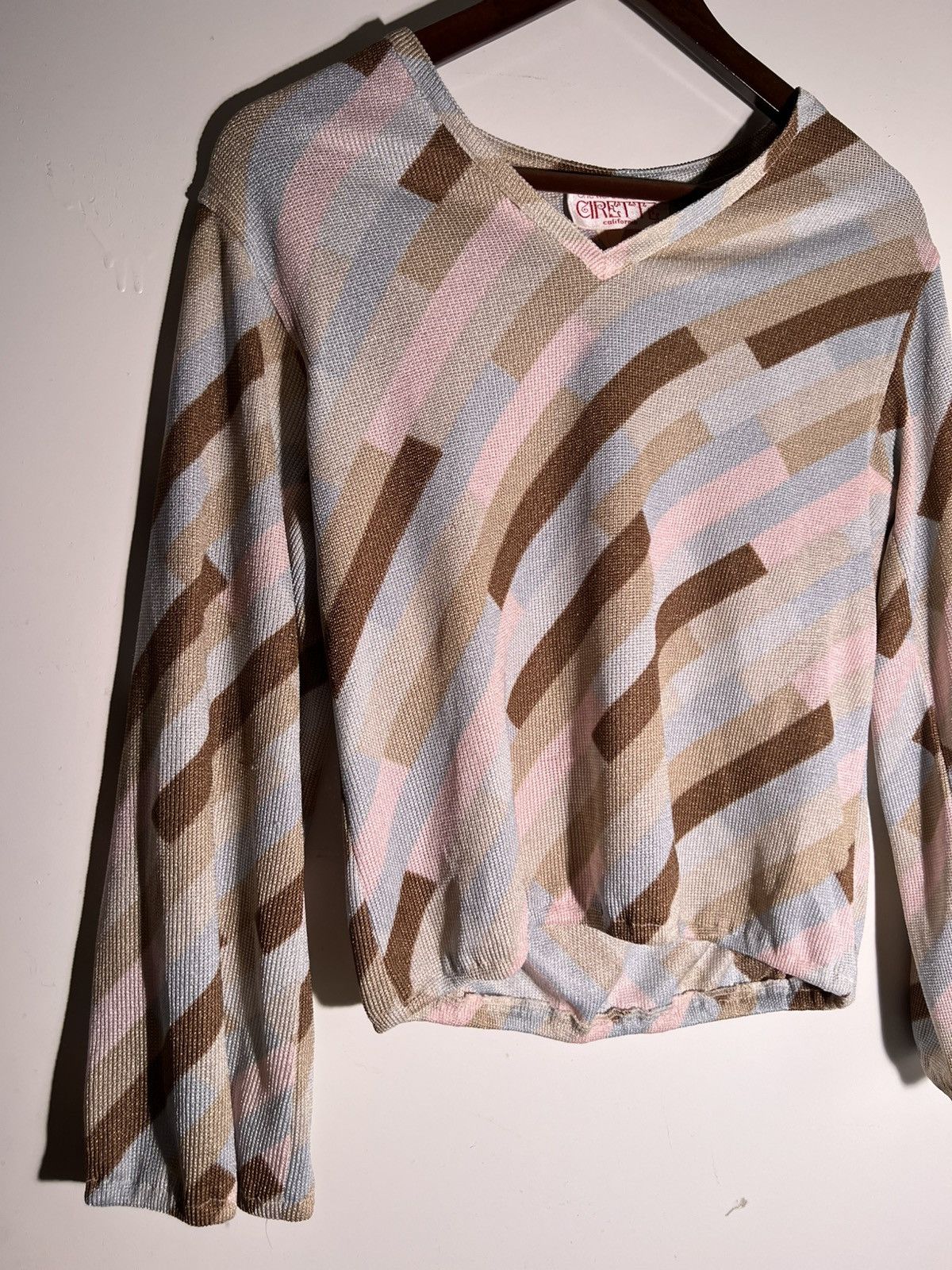 Vintage 60's 70's Vintage Cirette California Abstract Retro Sweater Size L / US 10 / IT 46 - 3 Thumbnail