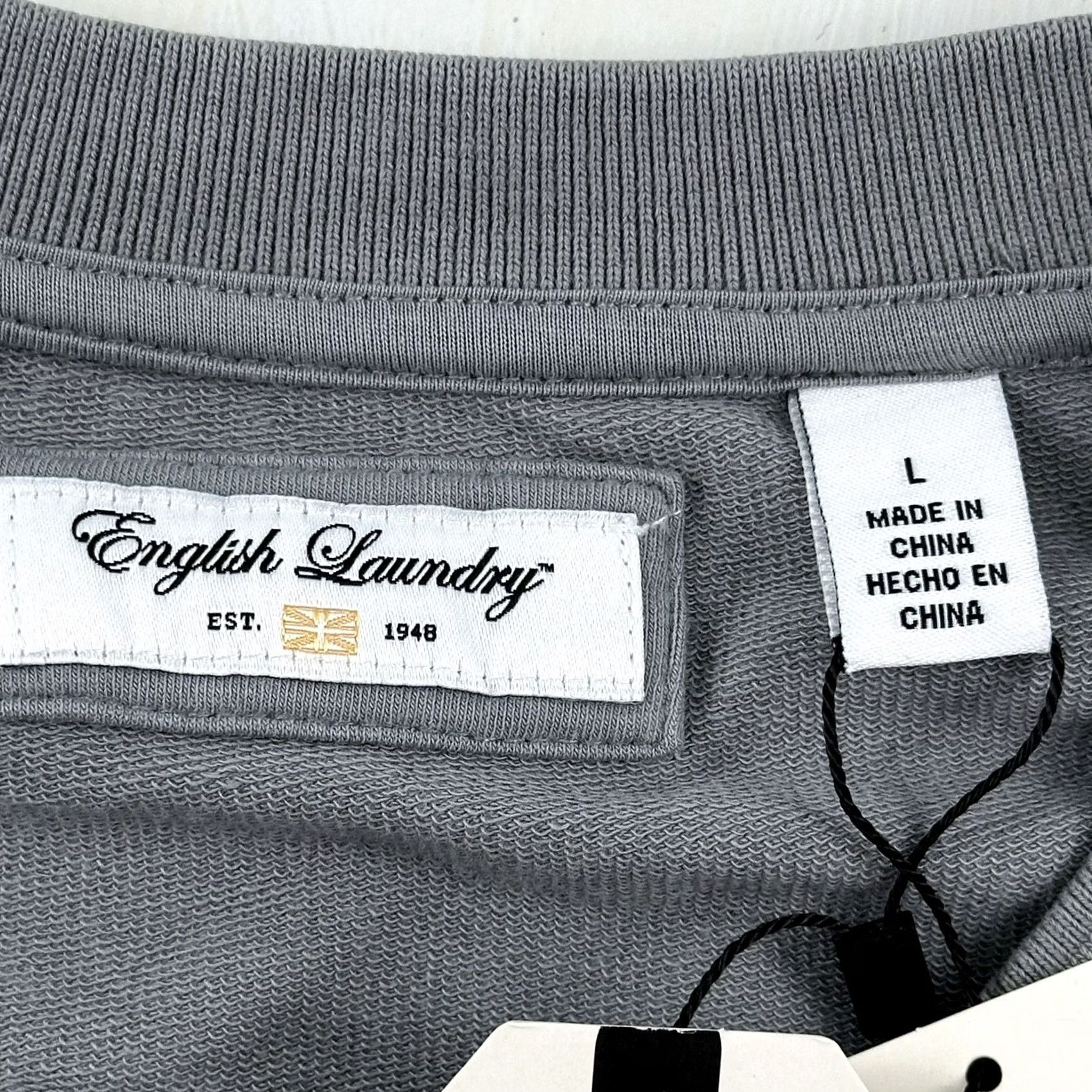 English Laundry Sweater Mens Large Gray Crewneck Pullover Stretch Classic Outdoor, Men's — image 5 of 6
