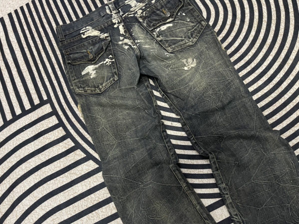 Japanese Brand 2000s KUI WASHABLE DISTRESSED JEANS RARE DESIGN Size US 33 - 11 Thumbnail