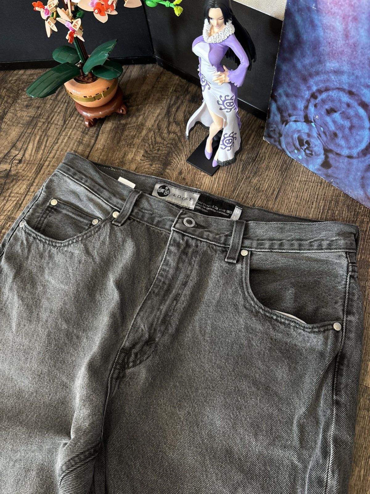 Levi's Vintage Clothing Y2k Levis Silver Tab 33x32 Loose Fit Black Denim Jeans Size US 33 - 3 Thumbnail