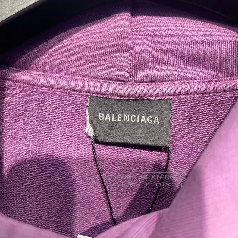 Balenciaga Balenciaga Wave Logo Printed Purple Hoodie Size US M / EU 48-50 / 2 - 4 Thumbnail