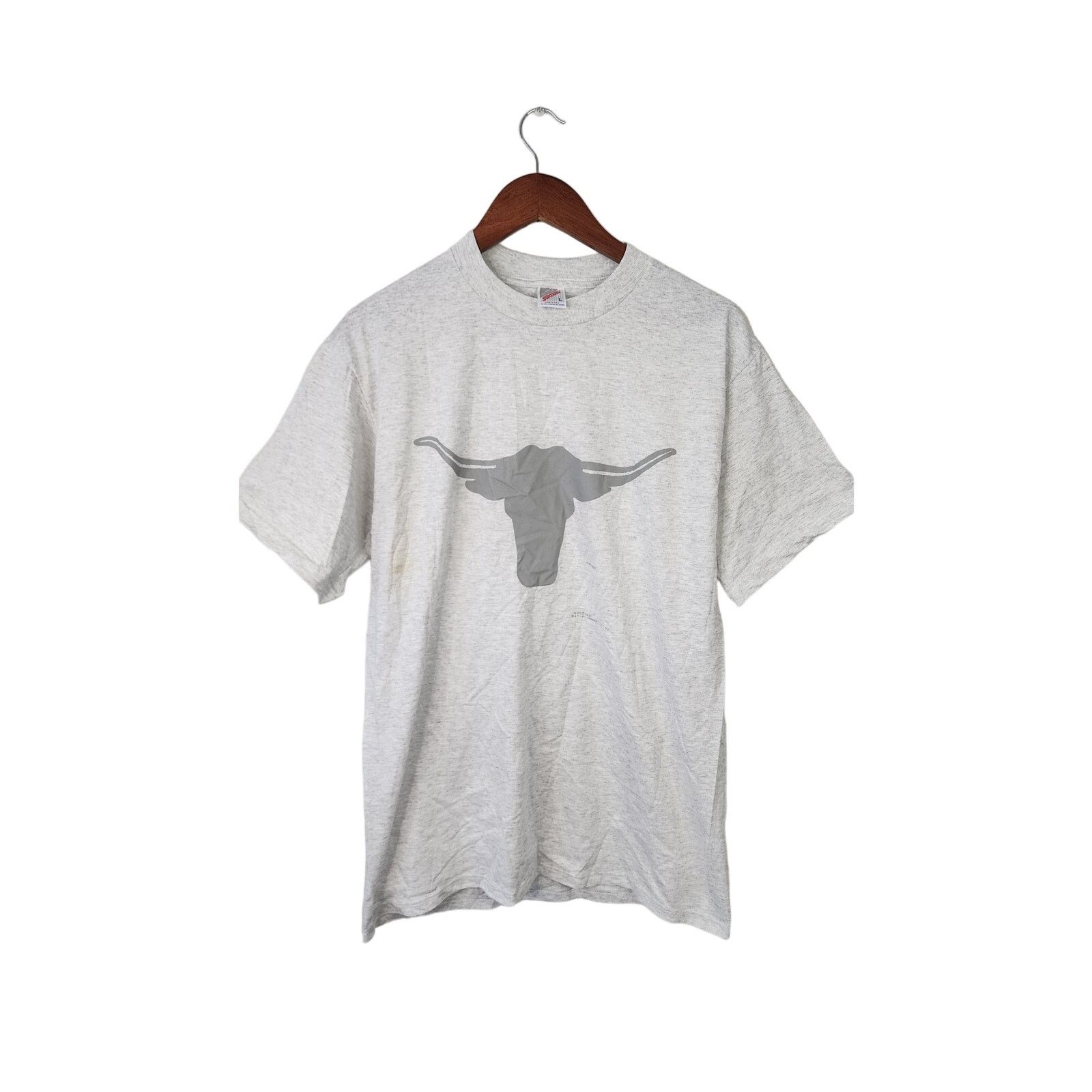 Jerzees Vintage Longhorn Shirt Cow Head Gray Cow T-shirt VTG Large Size US L / EU 52-54 / 3 - 1 Thumbnail