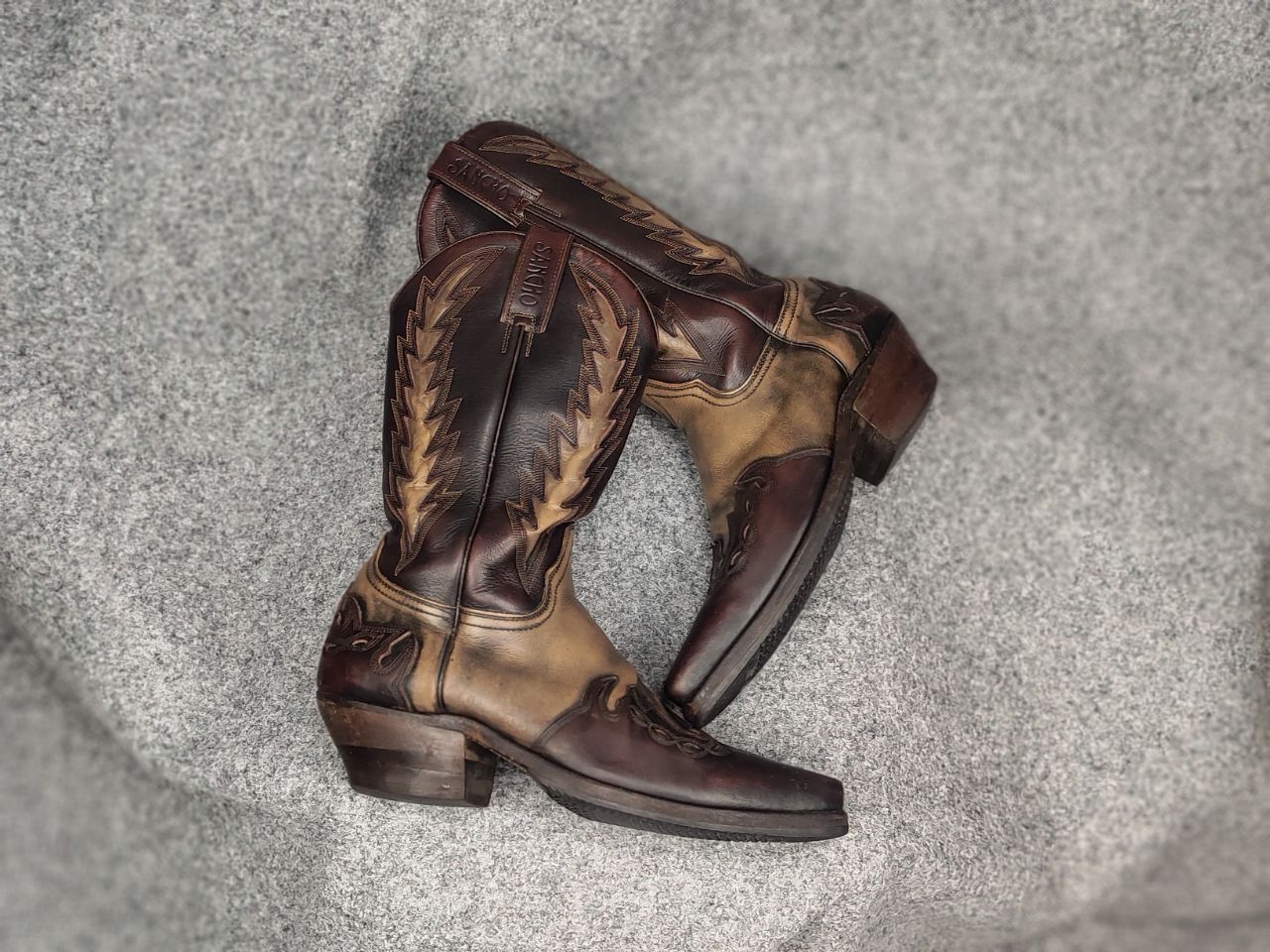 Sancho Boots Vintage Sancho Boots Leather embroidered Western Cowboy Size US 7.5 / EU 40-41 - 15 Thumbnail