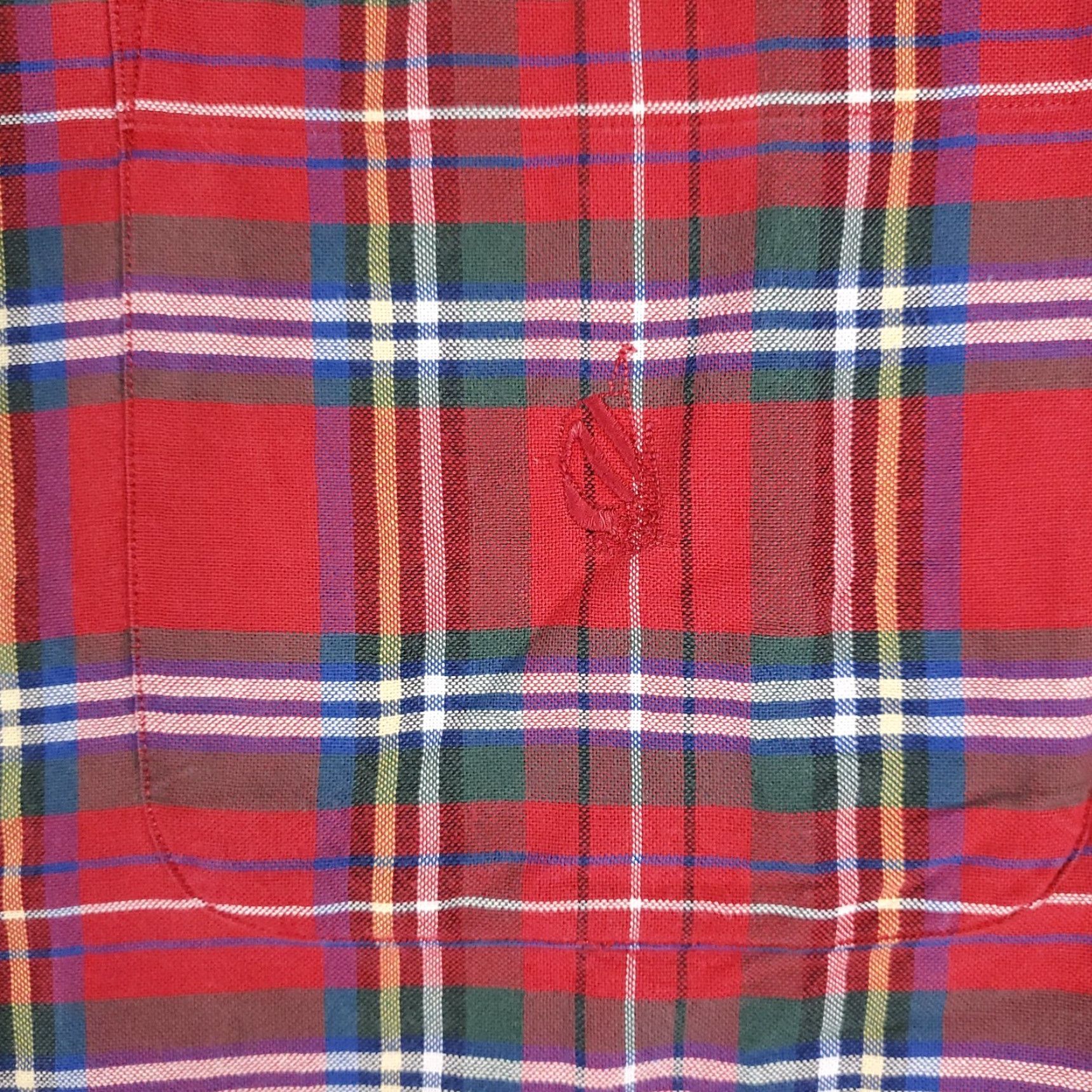 Nautica Nautica Shirt Mens L Red Plaid Button-Up Short Sleeve Casual Collared Cotton Size US L / EU 52-54 / 3 - 2 Thumbnail