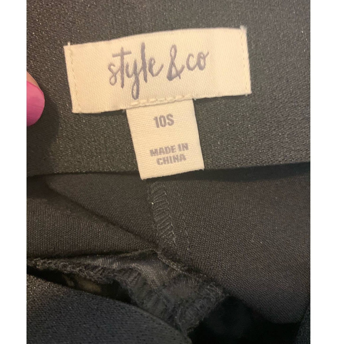 Style & Co Style & Co black pull on dress pants size 8 Size 30" / US 8 / IT 44 - 3 Thumbnail