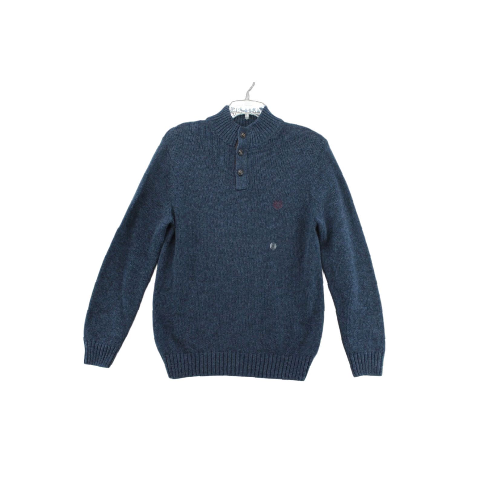 Chaps CHAPS Sweater Men's Medium Blue Henley Mock Neck Heavy NWT Cozy Cabincore Hiking Logo Mens Size US M / EU 48-50 / 2 - 1 Thumbnail