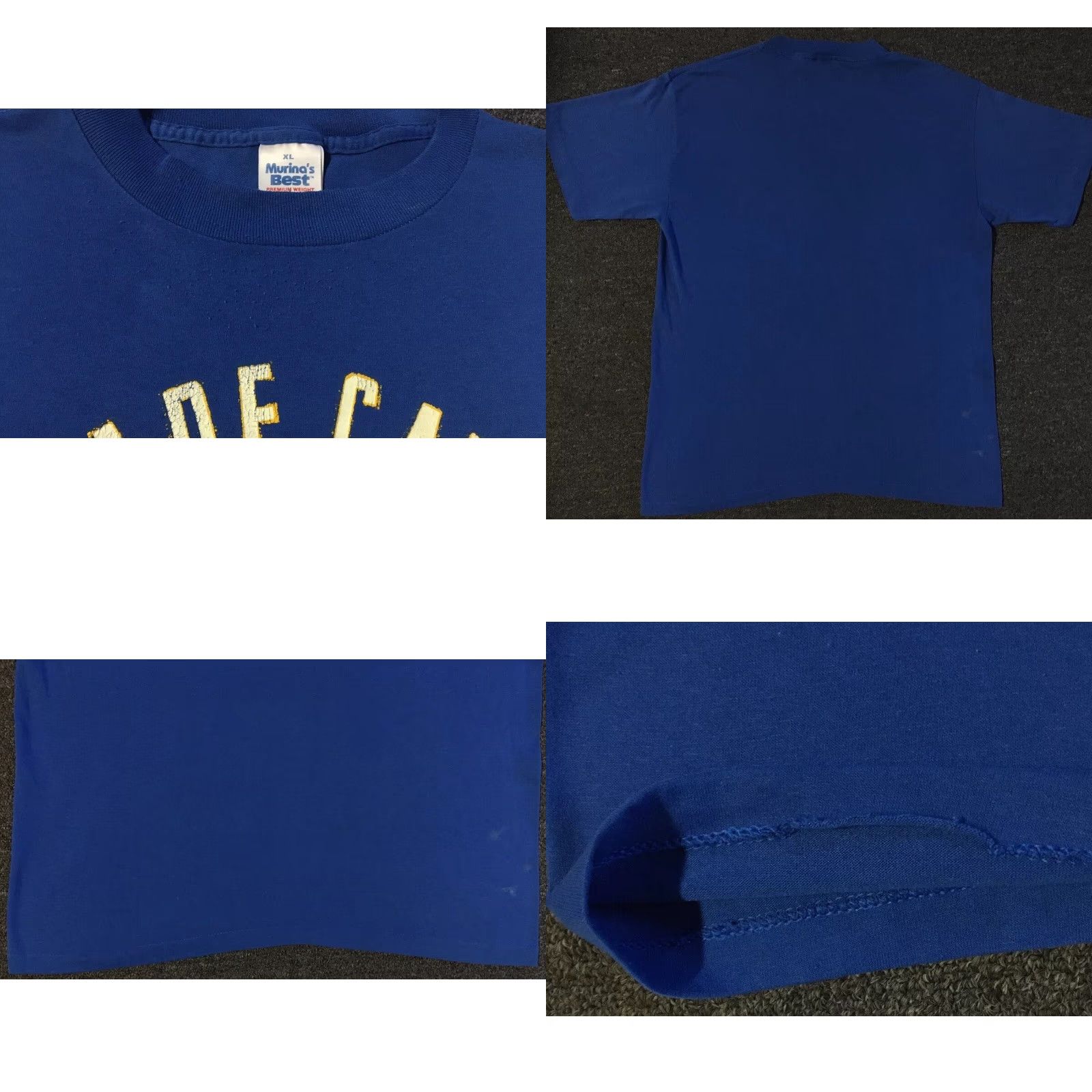 VINTAGE Bourgade Catholic School 90s Blue T-Shirt L Men Short Sleeve Distressed Track & Field PE Grunge 80s Animals University College USA USA