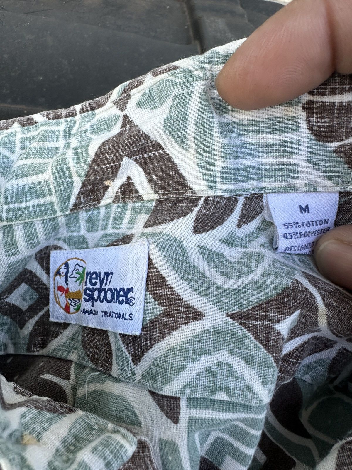 Reyn Spooner PreOwned Reyn Spooner Green/Brown Hawaiian Print Men's M Size US M / EU 48-50 / 2 - 4 Thumbnail